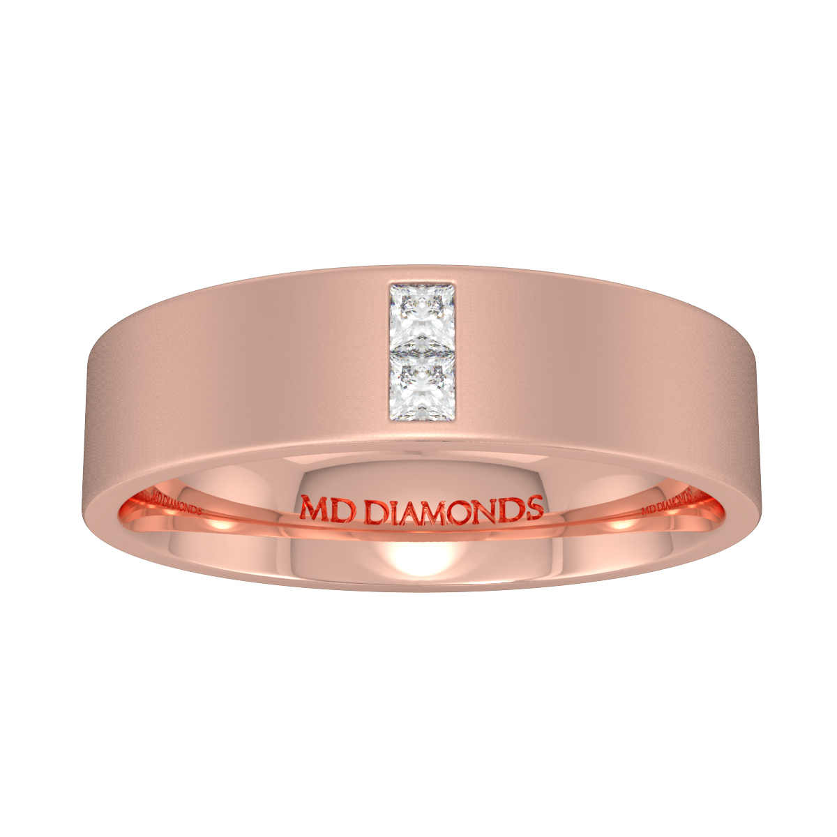 Men's Princess Cut Diamond Wedding Band