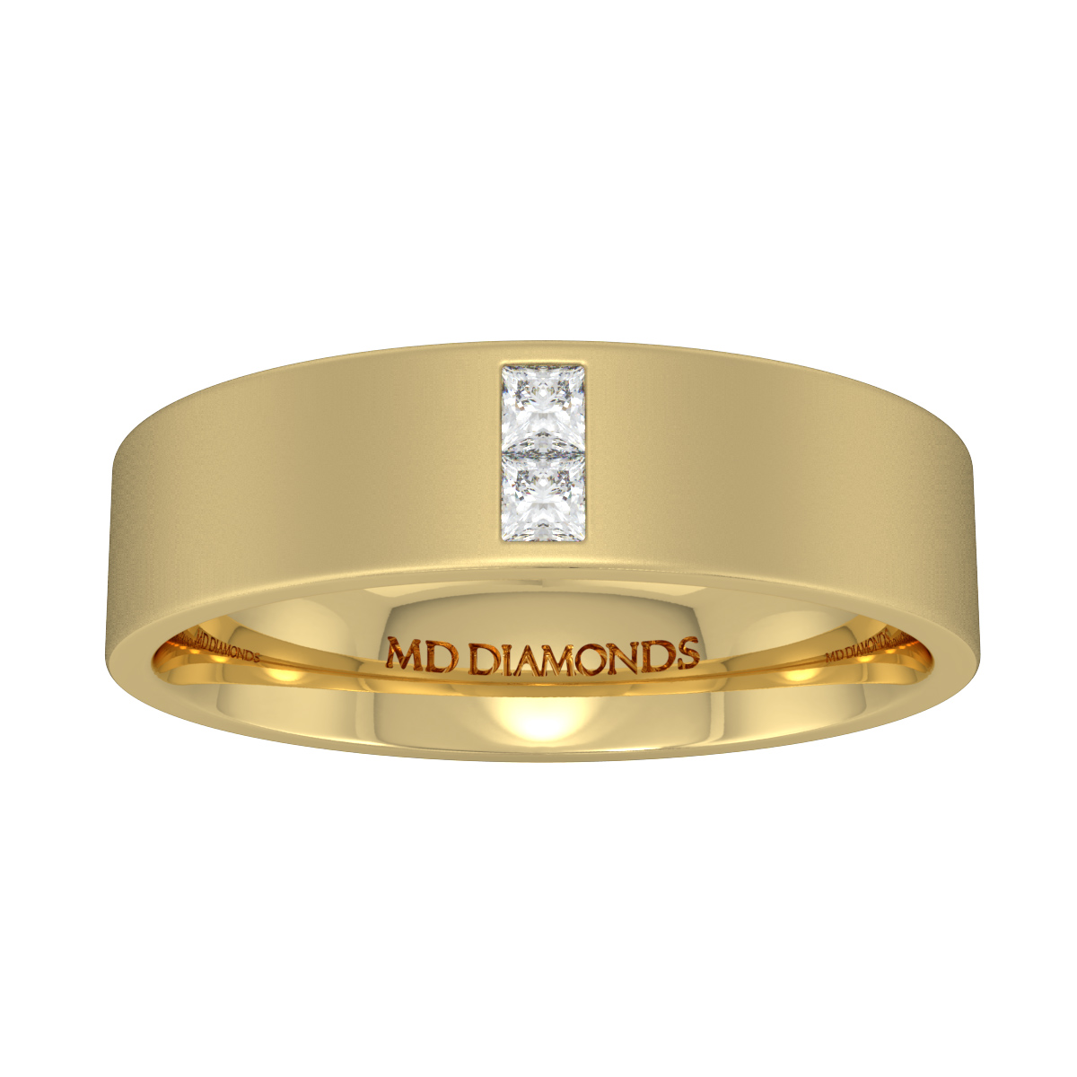 Men's Princess Cut Diamond Wedding Band