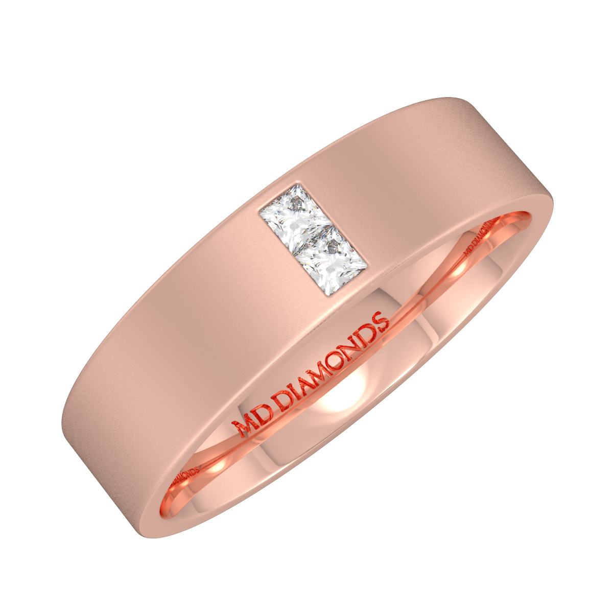 Men's Princess Cut Diamond Wedding Band