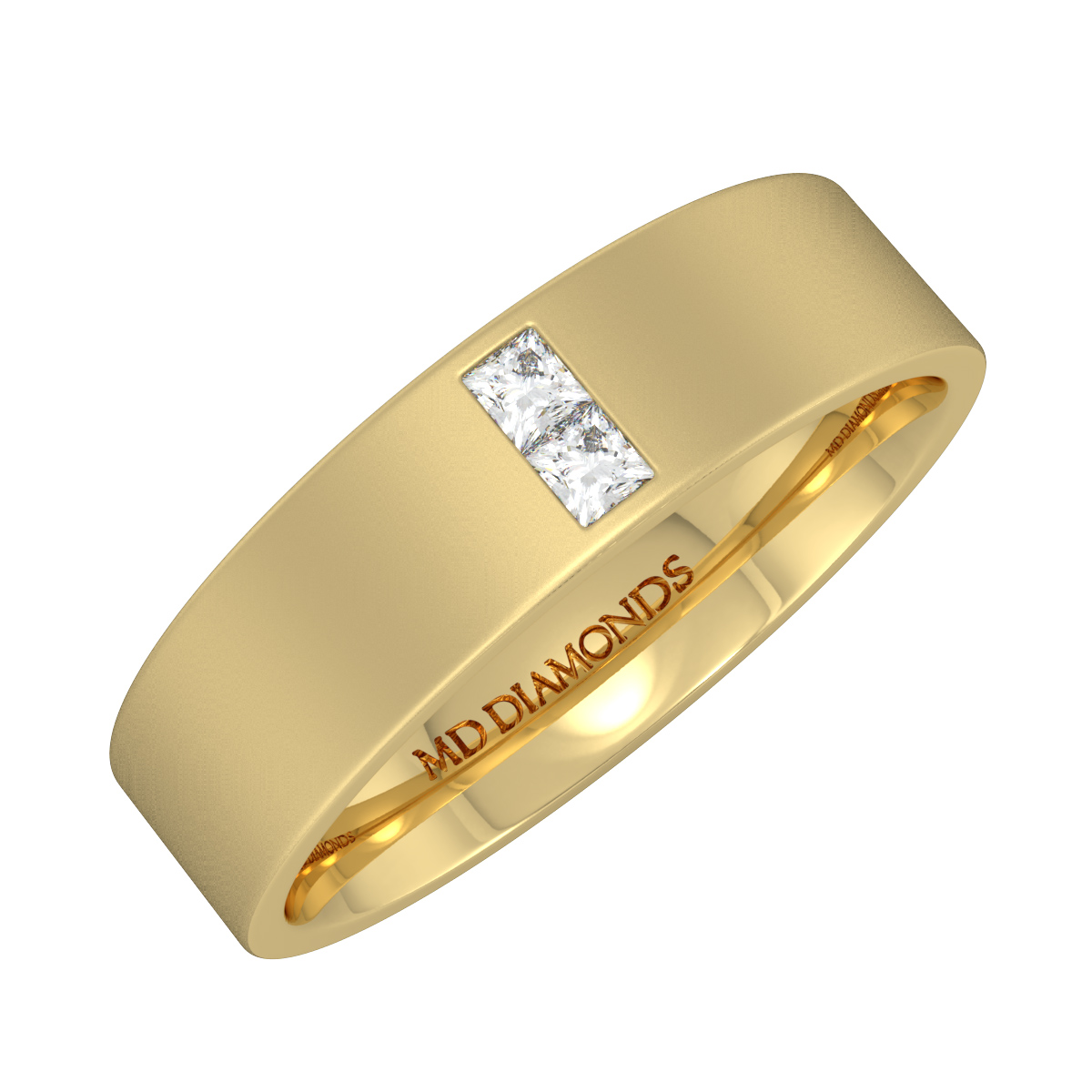 Men's Princess Cut Diamond Wedding Band