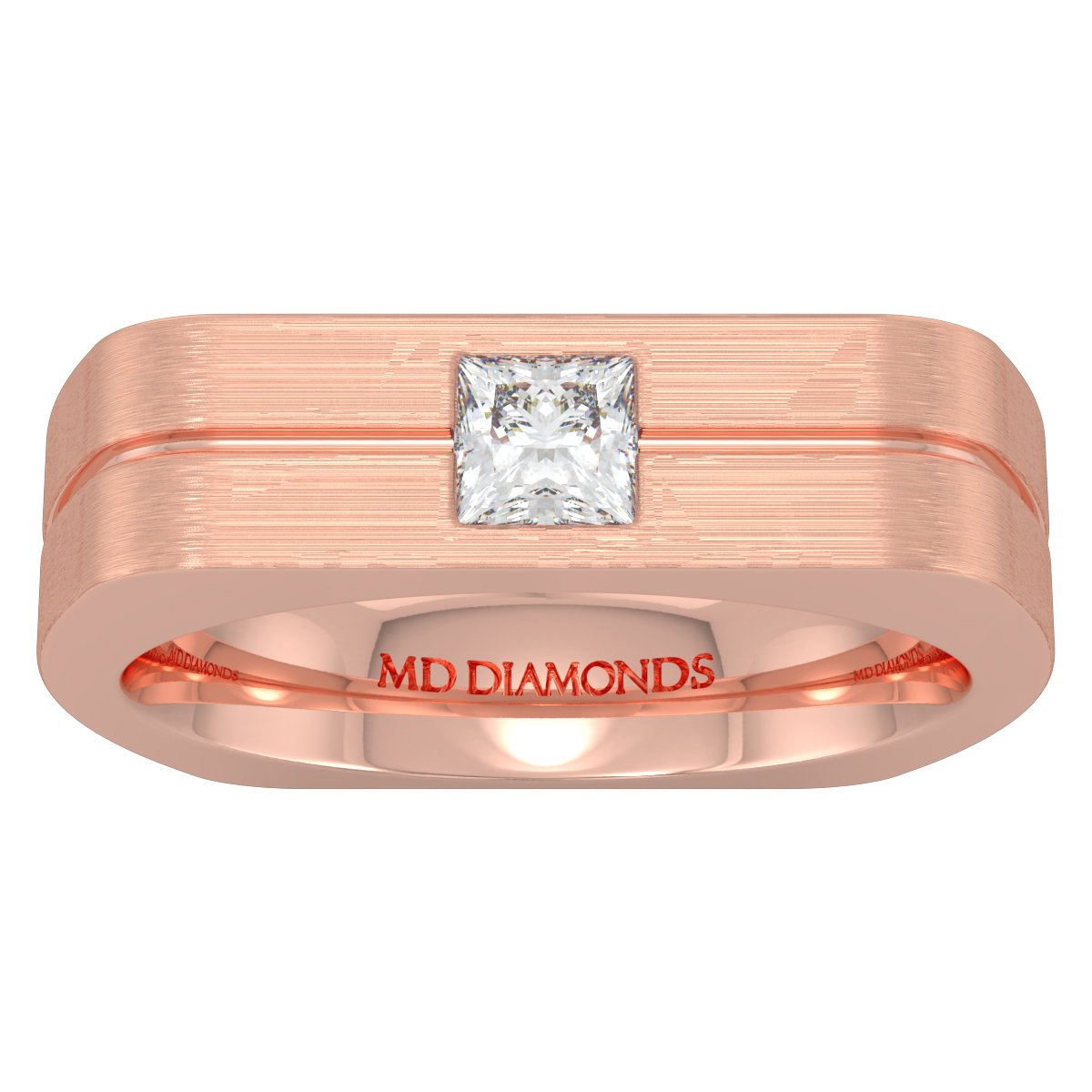 Men's Princess Cut Diamond Wedding Band