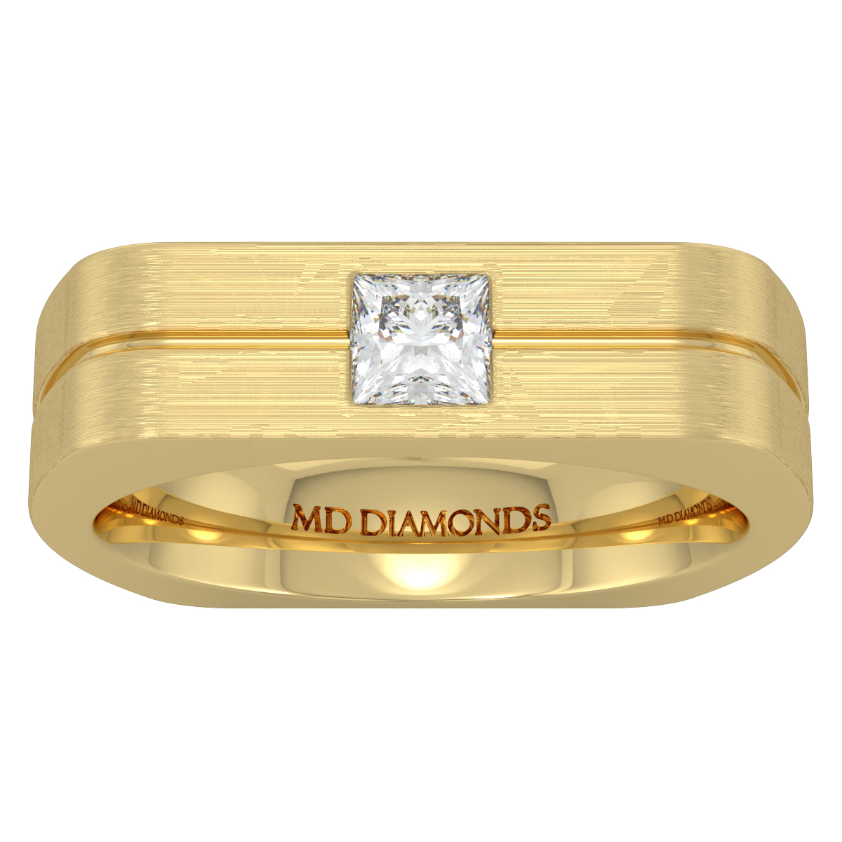 Men's Princess Cut Diamond Wedding Band