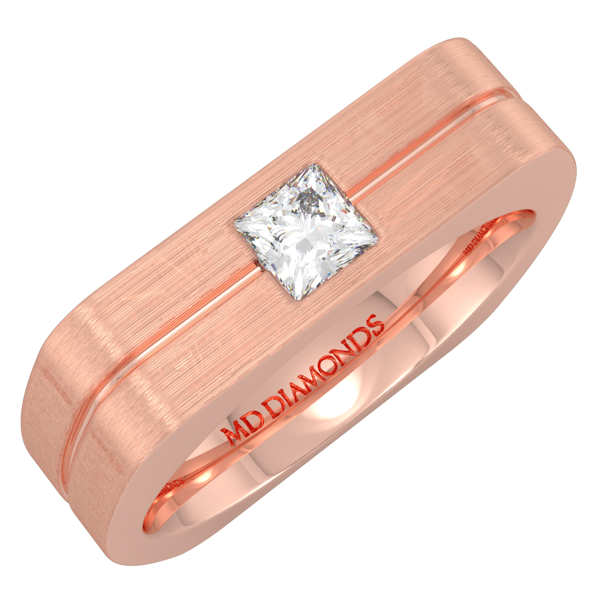 Men's Princess Cut Diamond Wedding Band
