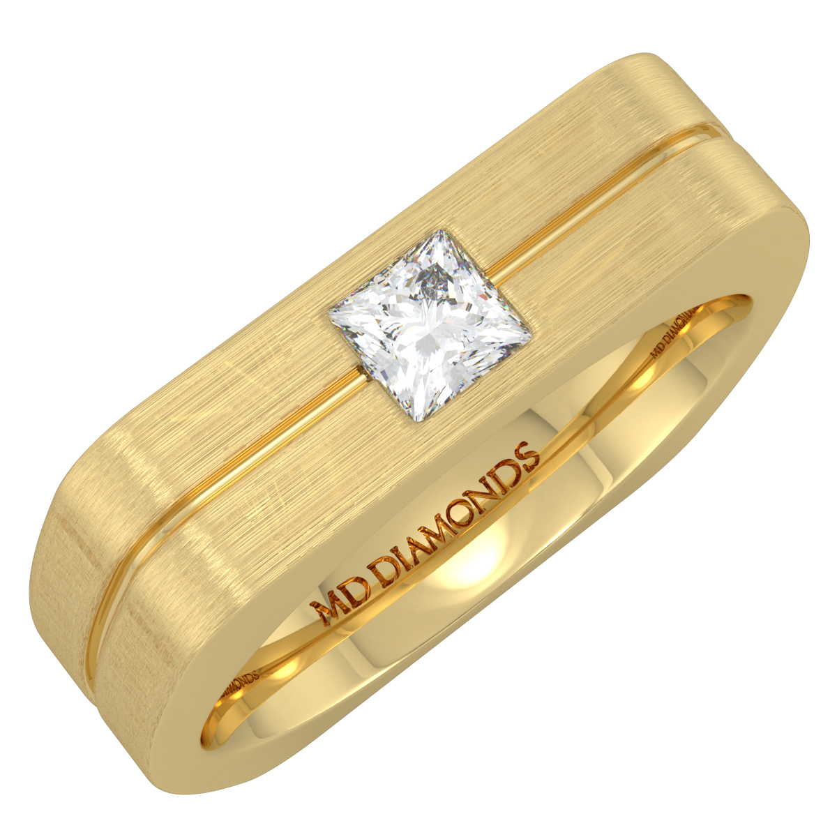 Men's Princess Cut Diamond Wedding Band