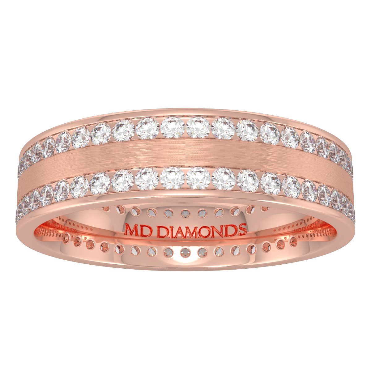 Men's 2 Row Channel Set Diamond Wedding Band