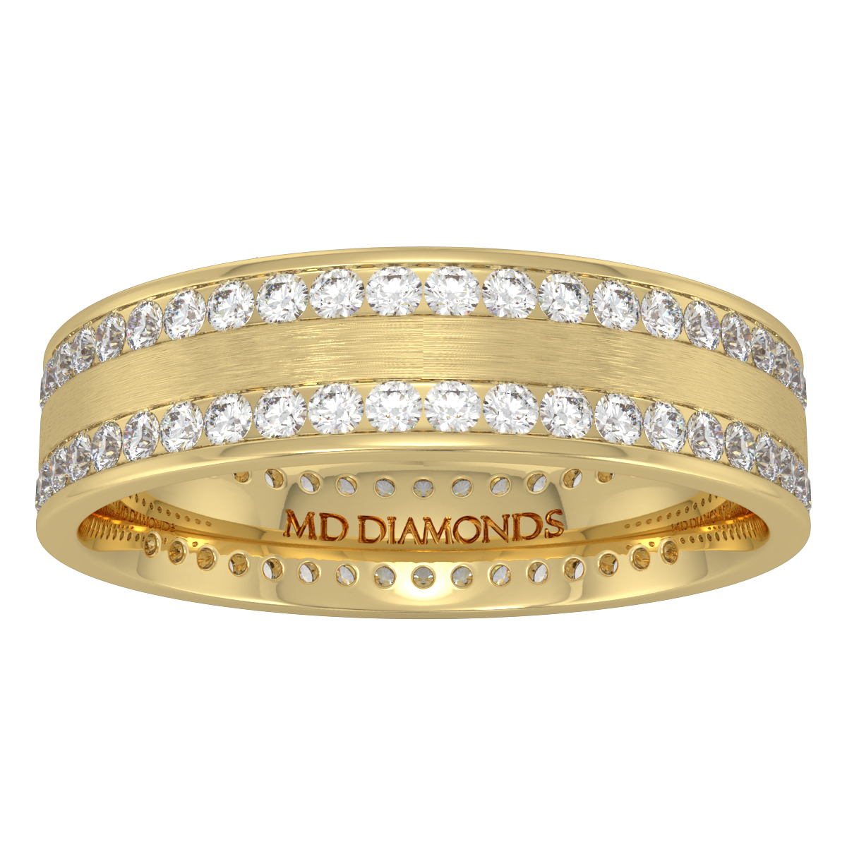 Men's 2 Row Channel Set Diamond Wedding Band
