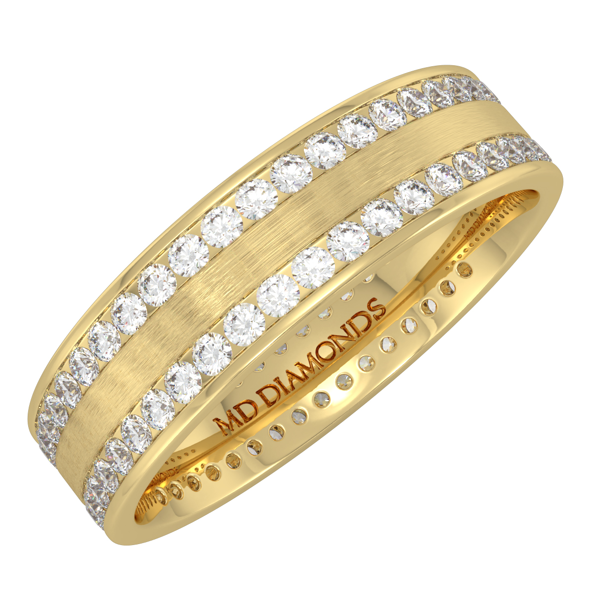 Men's 2 Row Channel Set Diamond Wedding Band