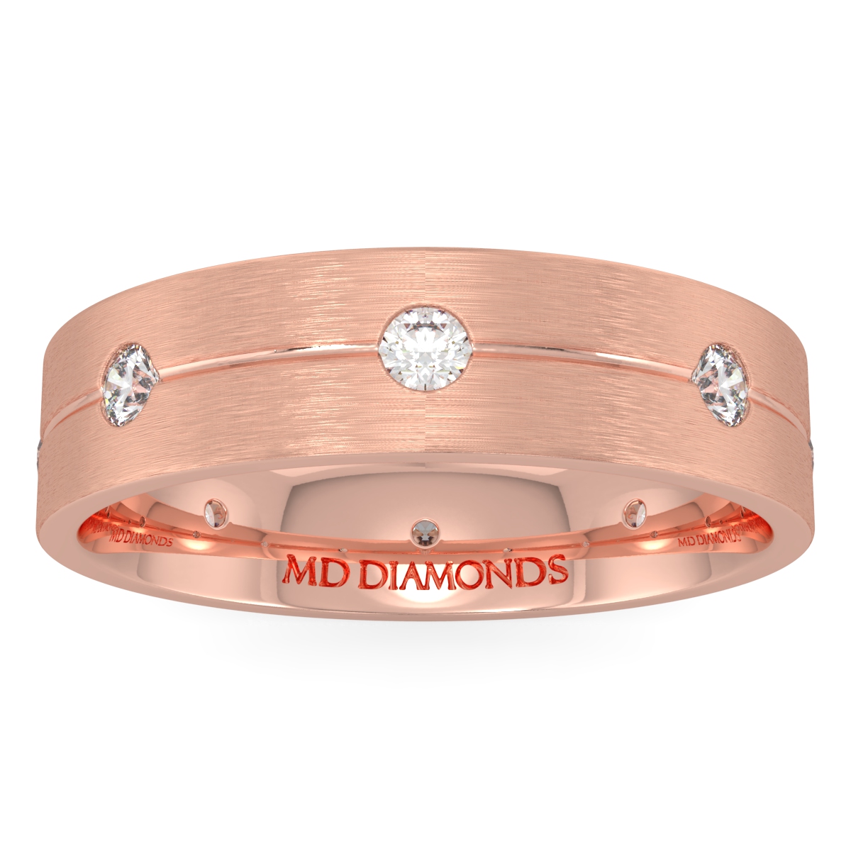 Men's Invisible Set Diamond Wedding Band
