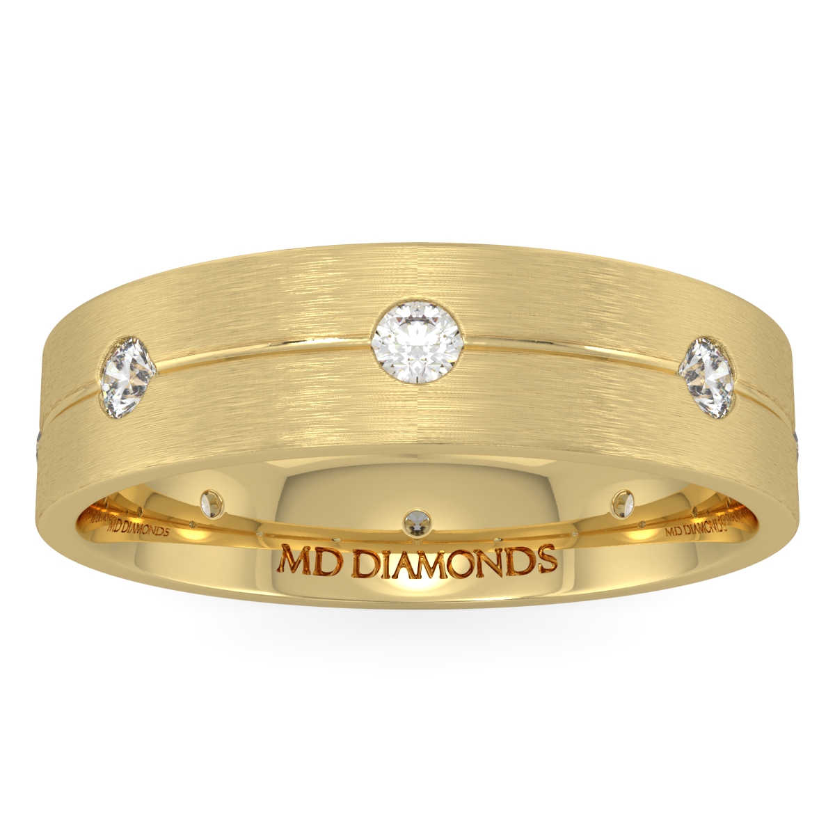 Men's Invisible Set Diamond Wedding Band