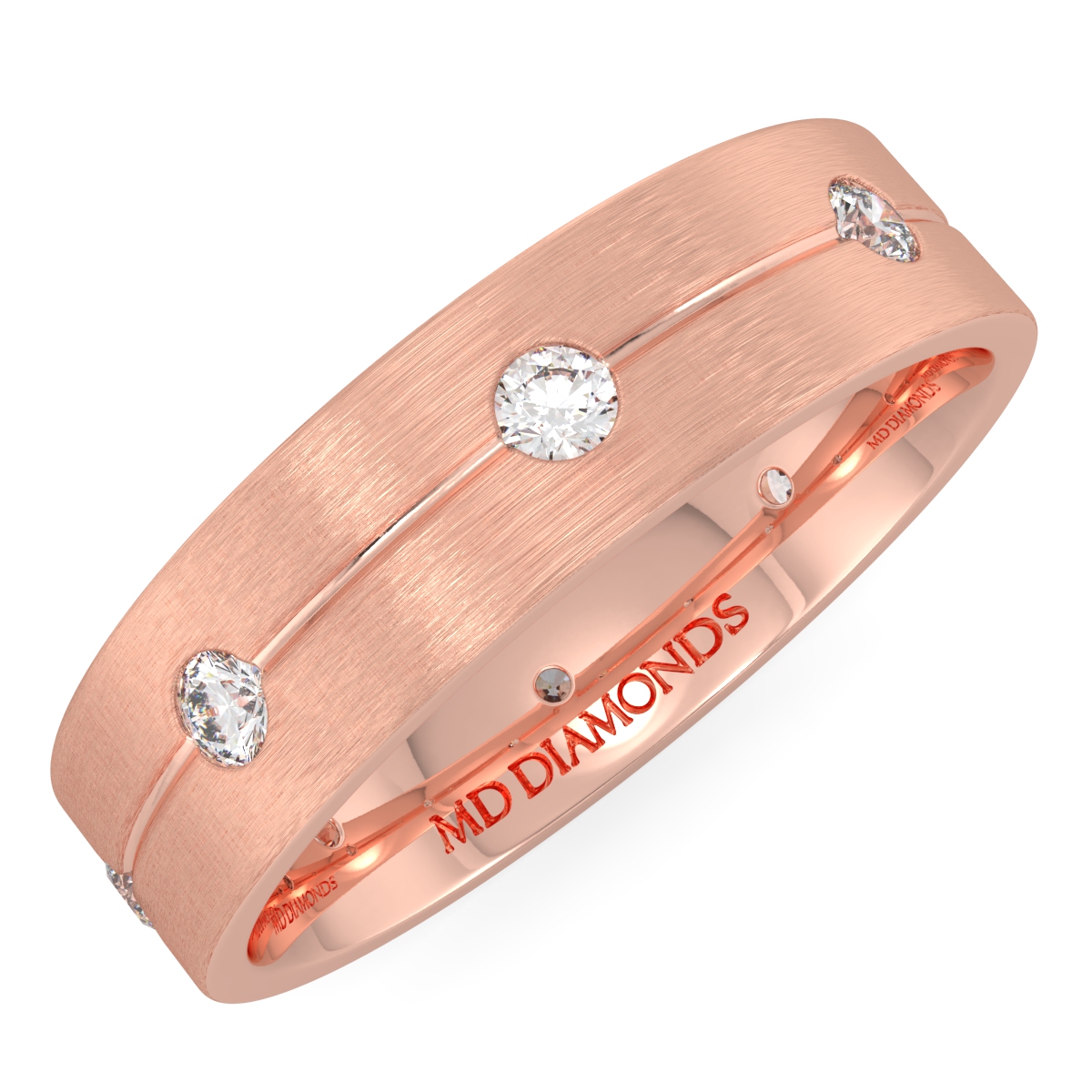 Men's Invisible Set Diamond Wedding Band