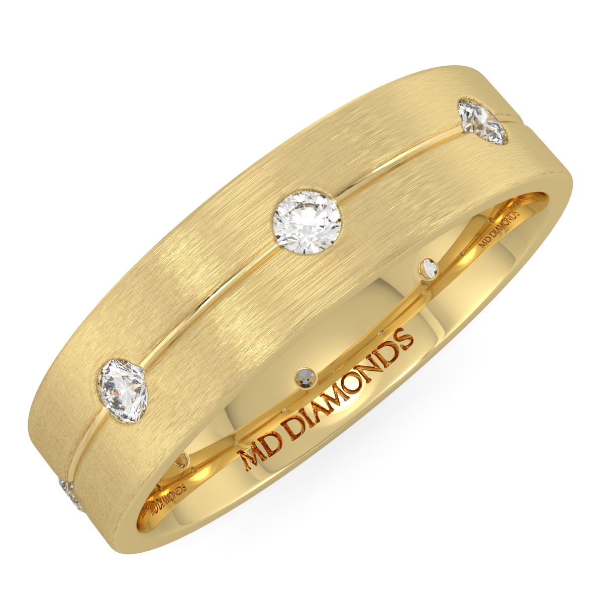 Men's Invisible Set Diamond Wedding Band