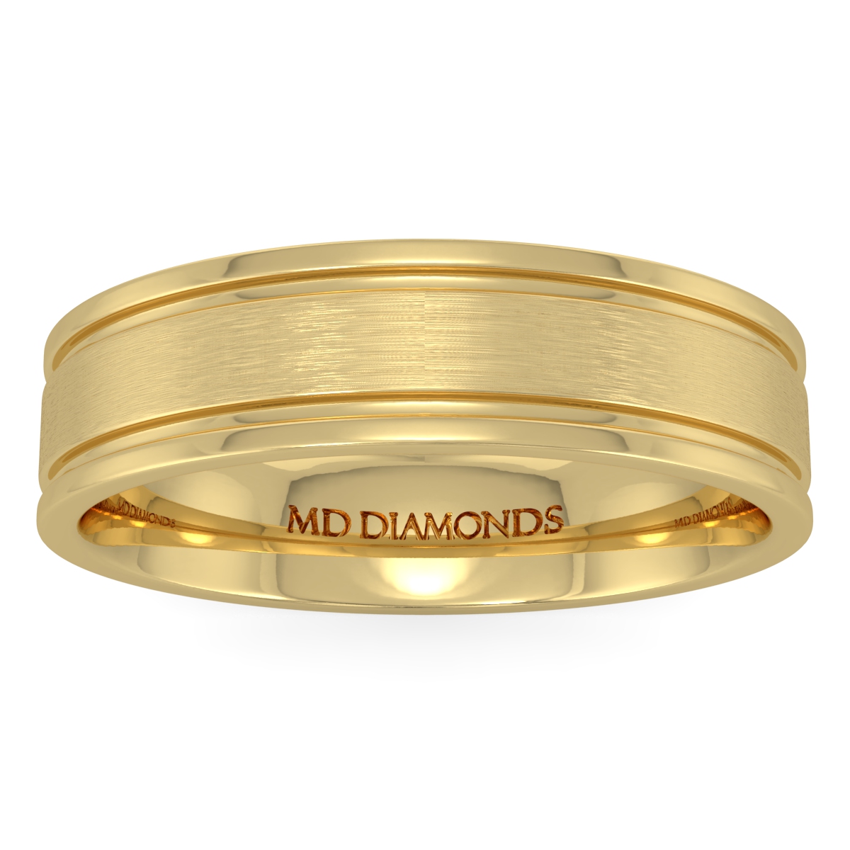 Men's Grooved Polished Edges, Satin Finish Centre