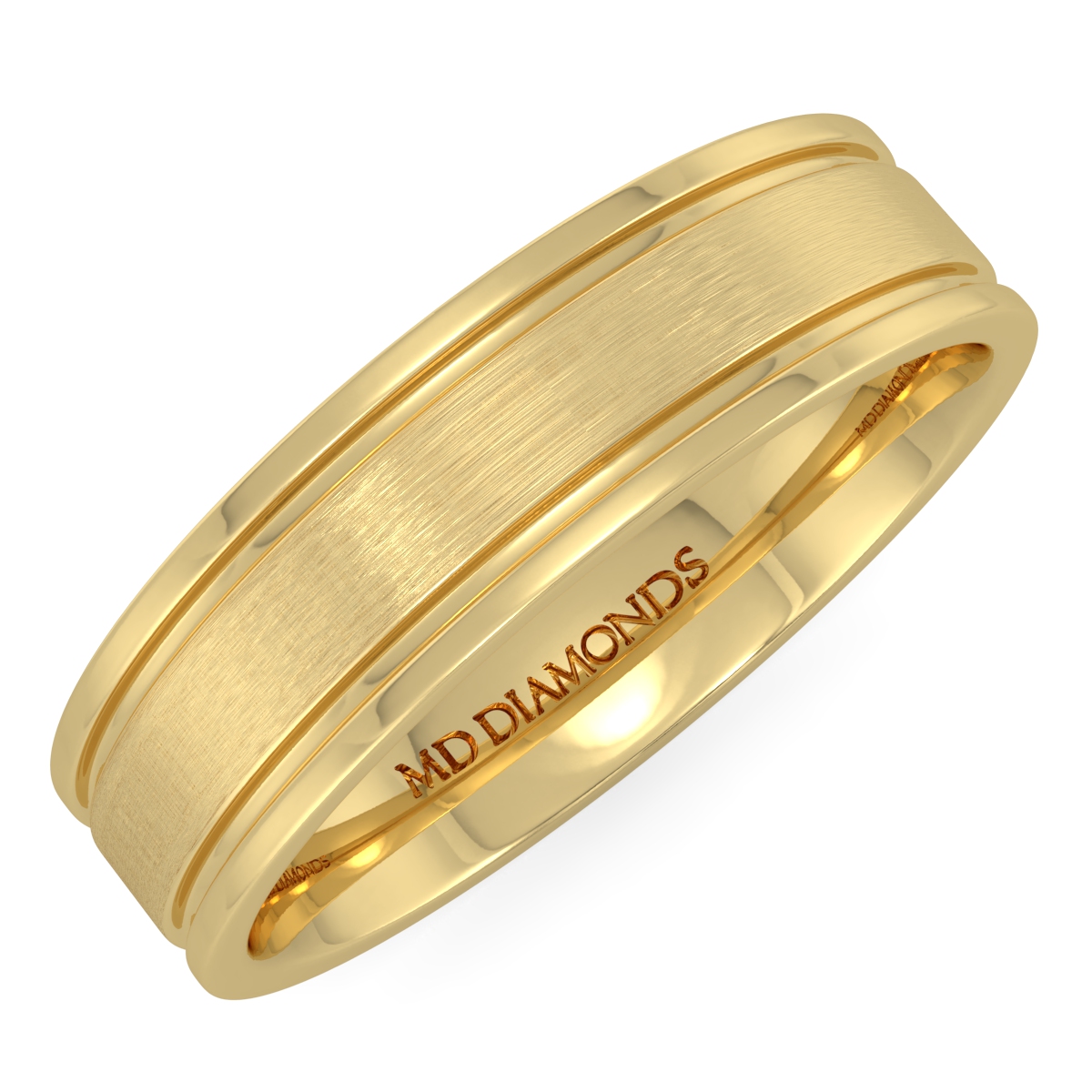 Men's Grooved Polished Edges, Satin Finish Centre
