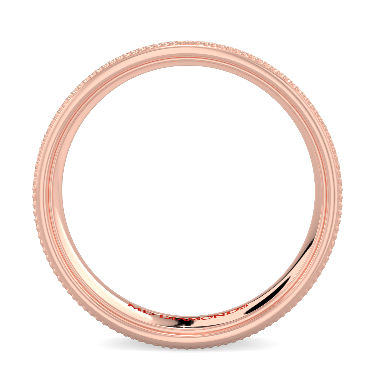 Men's Single Milgrain Satin Finish Wedding Band