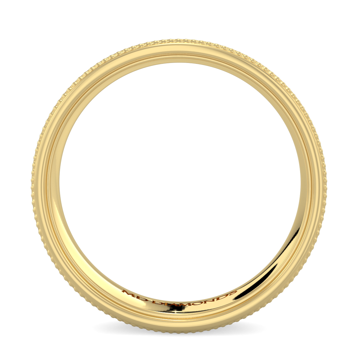 Men's Single Milgrain Satin Finish Wedding Band