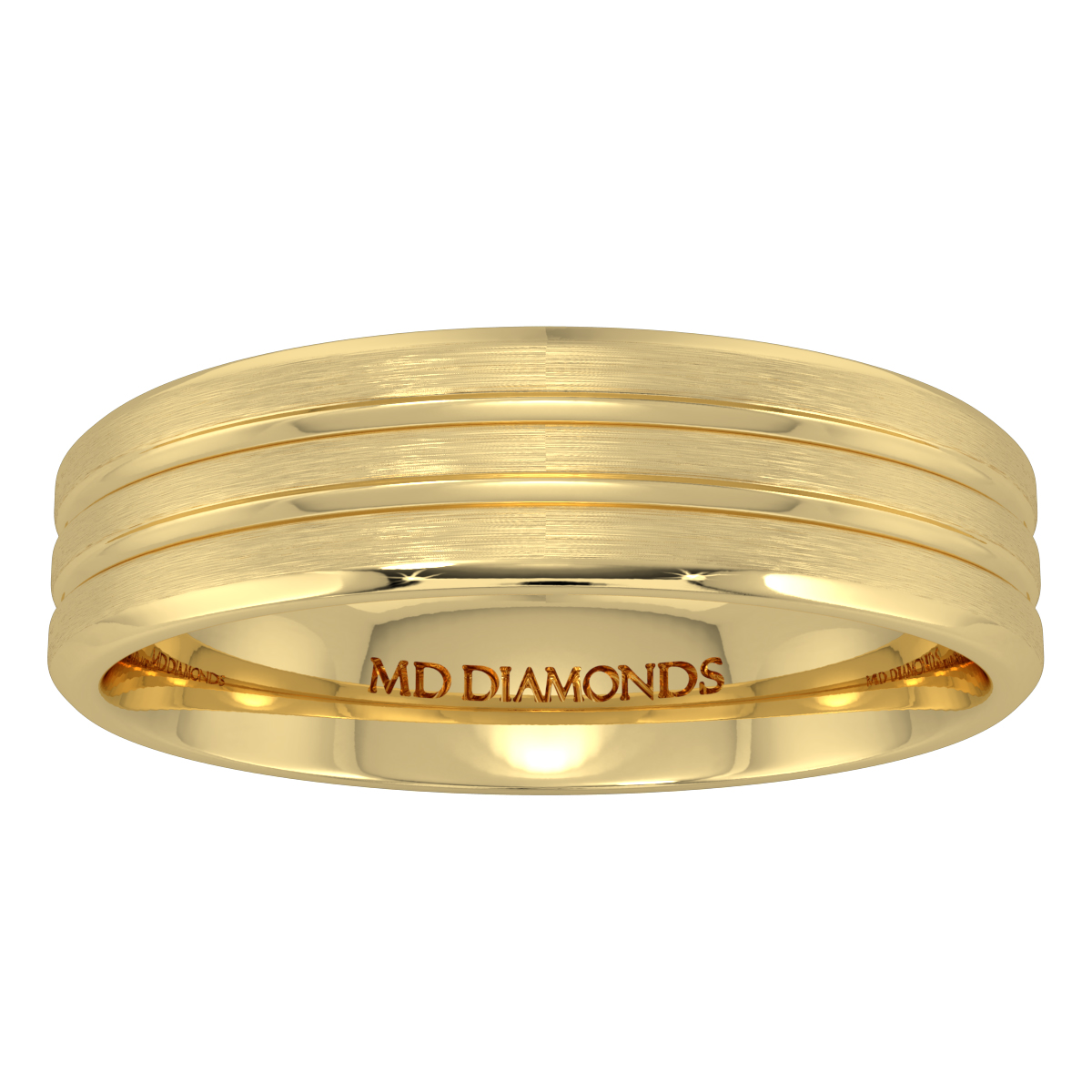 Men's Two Grooves Centre, Satin Finish