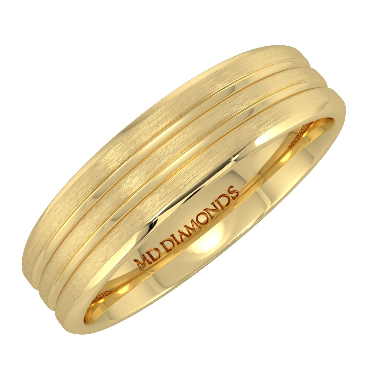 Men's Two Grooves Centre, Satin Finish