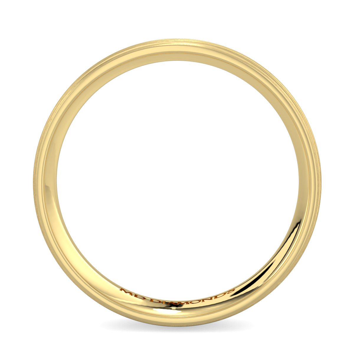 Men's Court Shape Double Groove Matt Finish Wedding Band