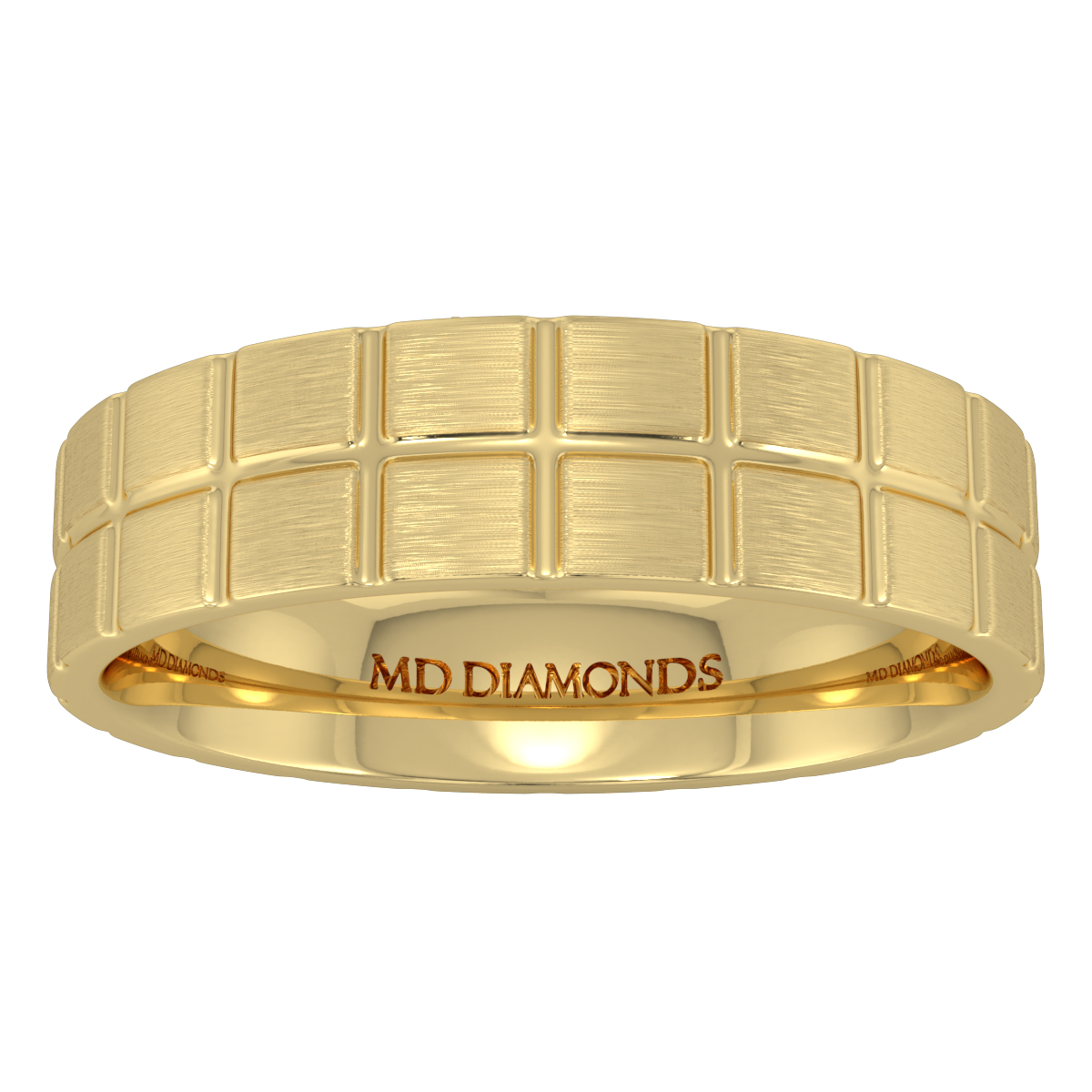 Men's Tile Pattern, Matt Finish Wedding Band