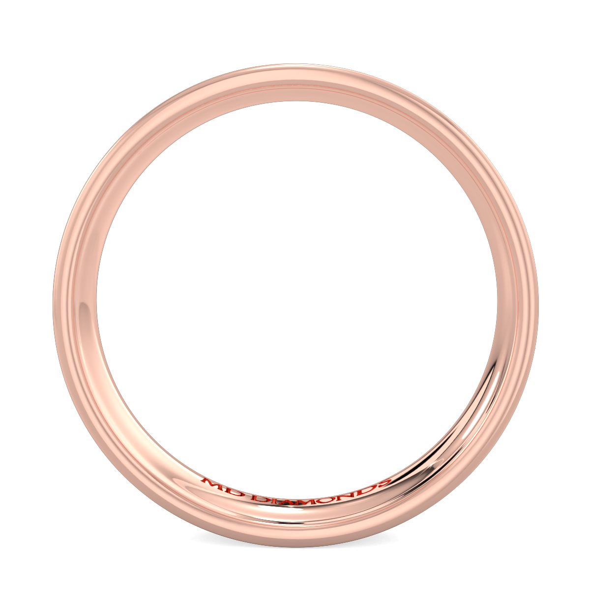 Men's Double Grooved, Shiny Finish Wedding Band