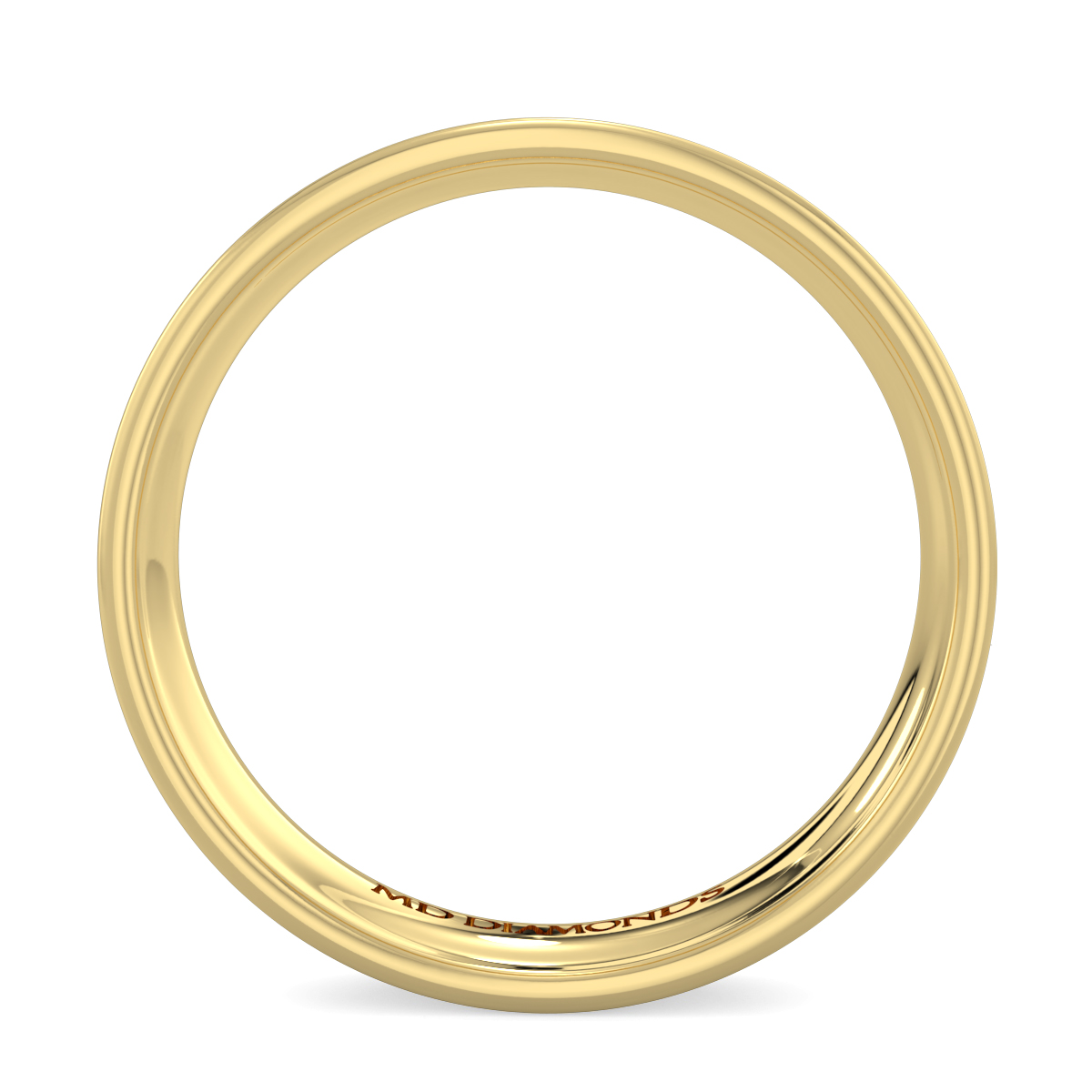 Men's Double Grooved, Shiny Finish Wedding Band