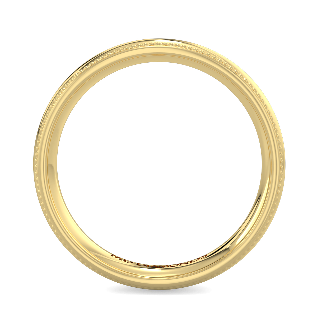 Men's Milgrained Edges Shiny Finish Wedding Band