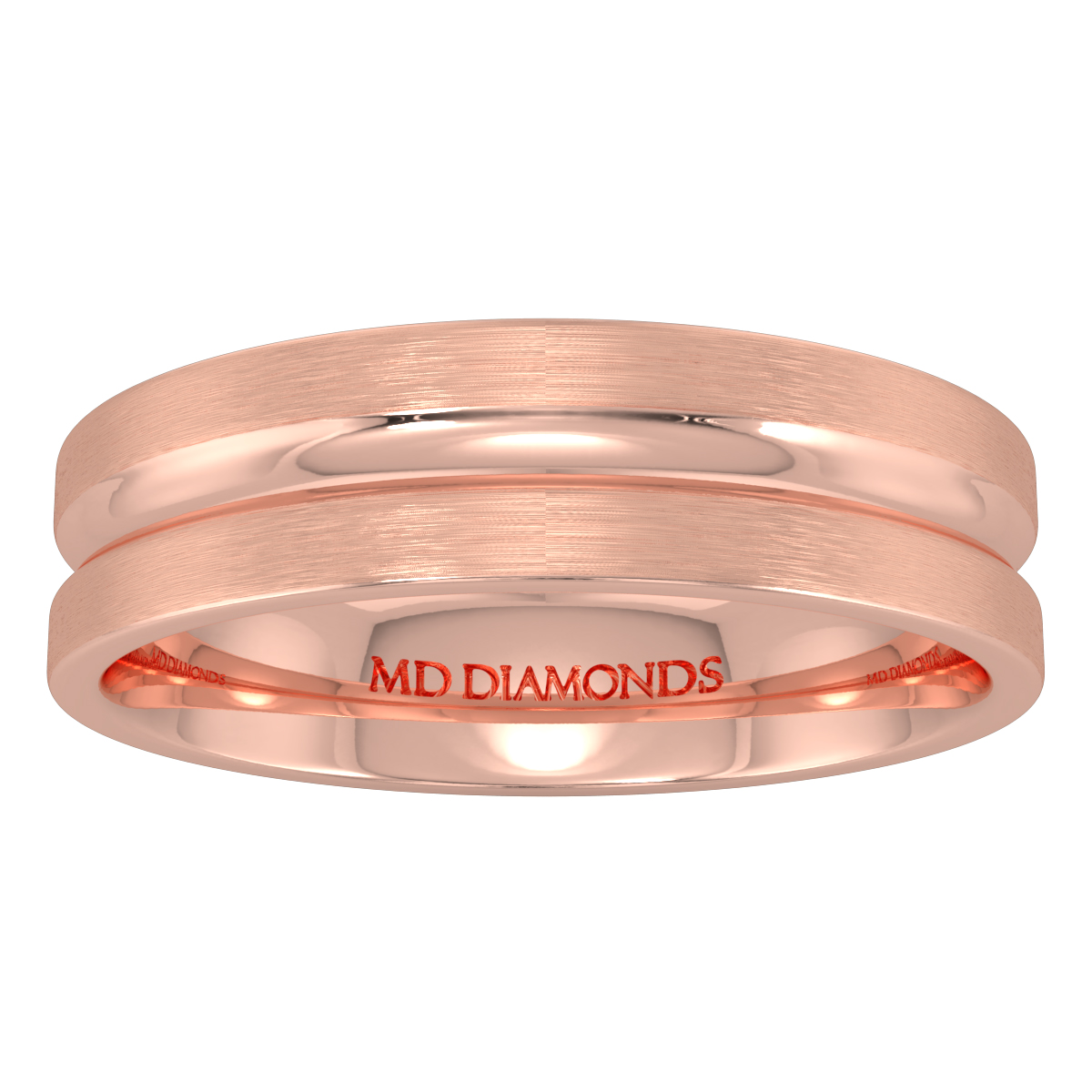 Men's Centre Grooved, Matt Finsih Wedding Band