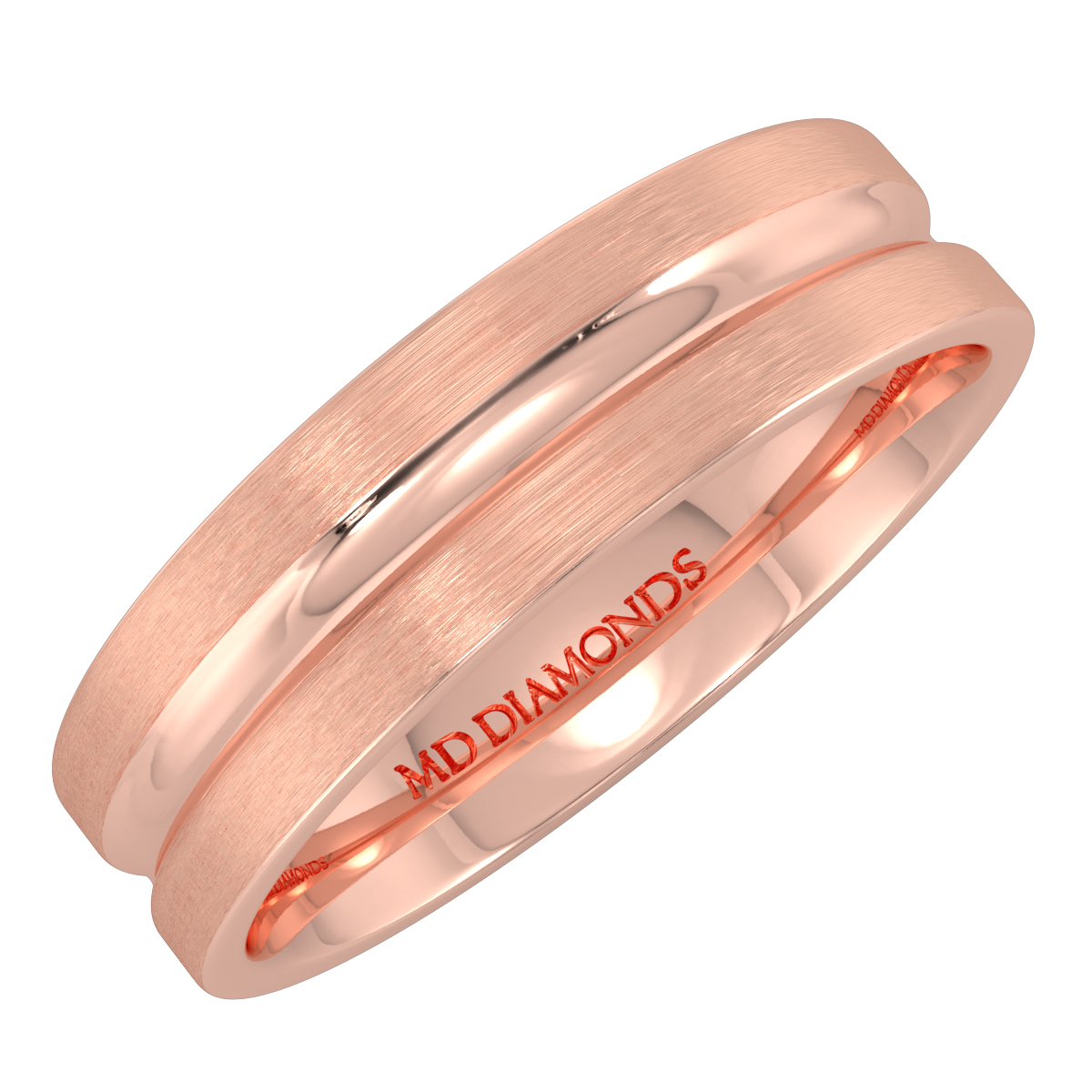 Men's Centre Grooved, Matt Finsih Wedding Band