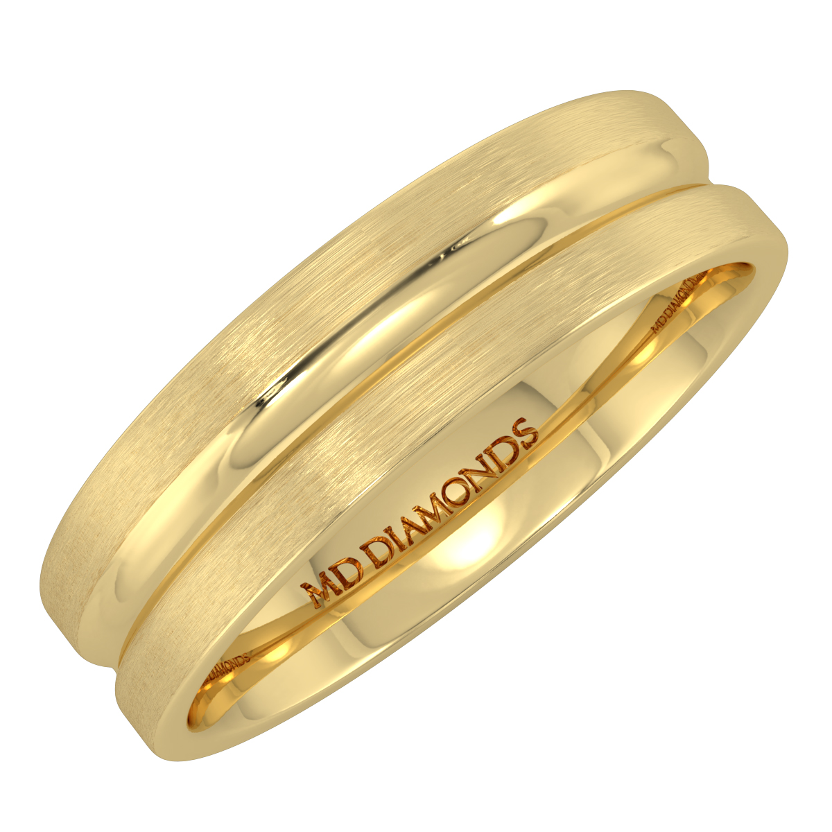 Men's Centre Grooved, Matt Finsih Wedding Band