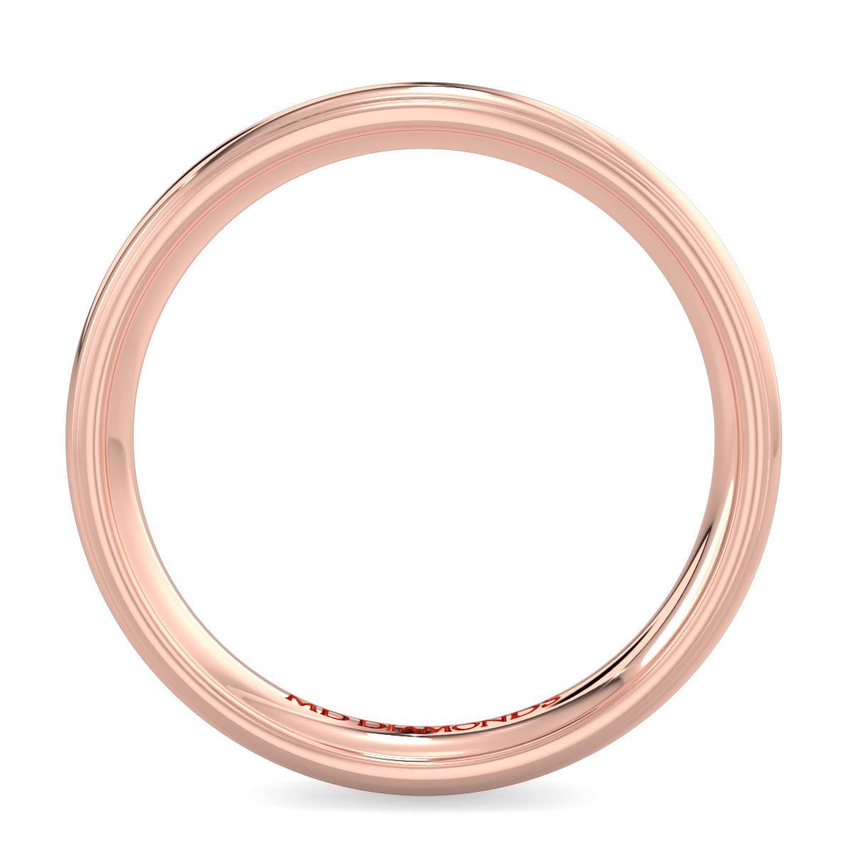 Men's Grooved Edges Shiny Finish Wedding Band