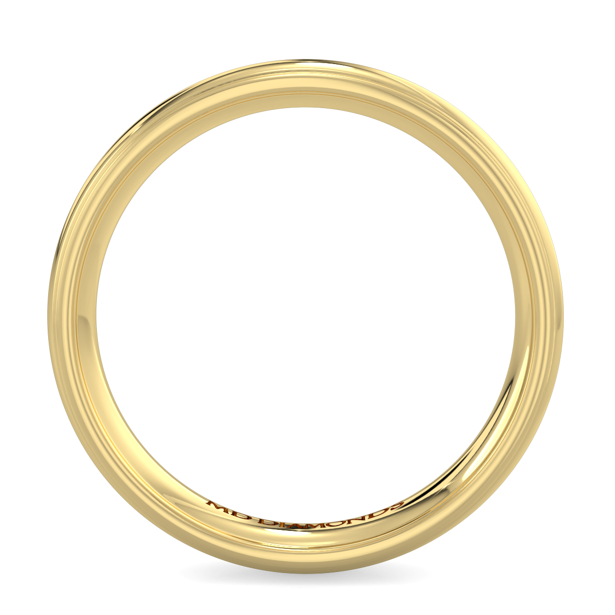 Men's Grooved Edges Shiny Finish Wedding Band
