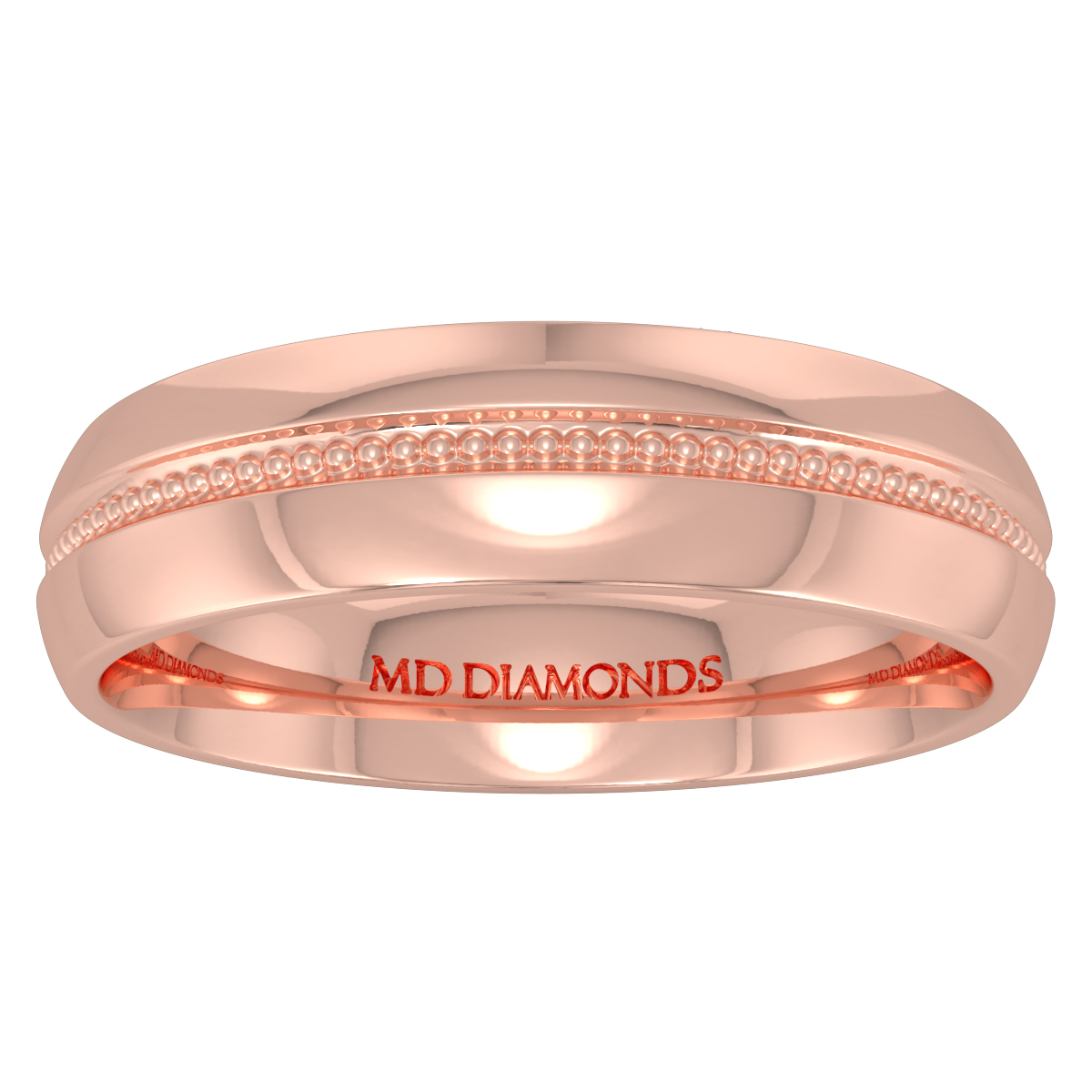 Men's Court - Centre Millgrained Groove Wedding Band