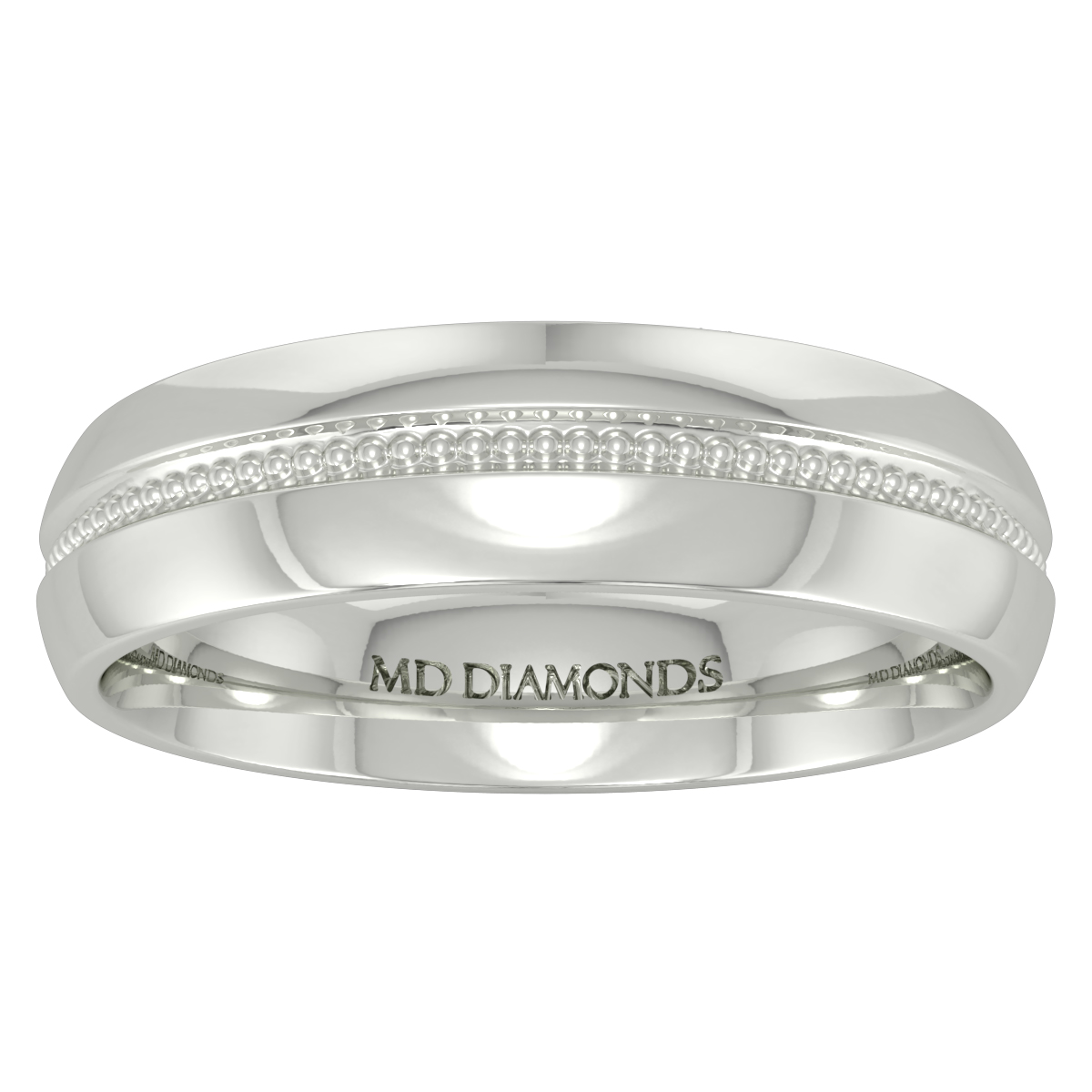 Men's Court - Centre Millgrained Groove Wedding Band