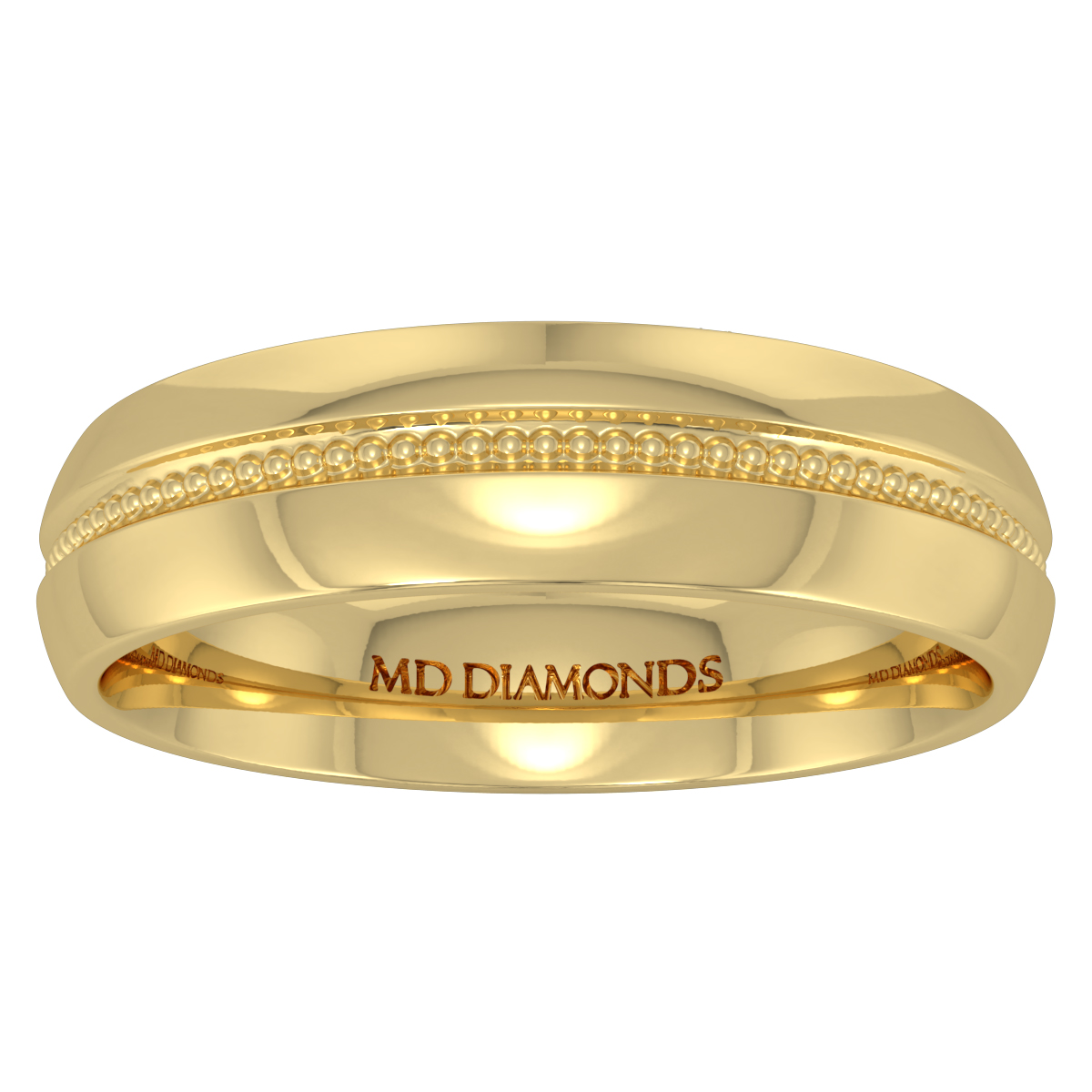 Men's Court - Centre Millgrained Groove Wedding Band