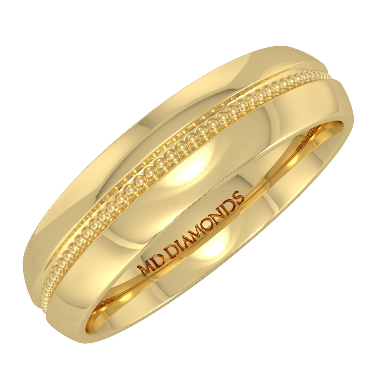 Men's Court - Centre Millgrained Groove Wedding Band