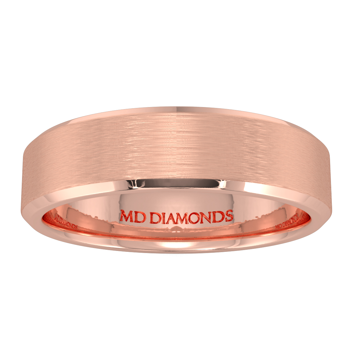 Men's Beveled Edges, Centre Brushed Wedding Band