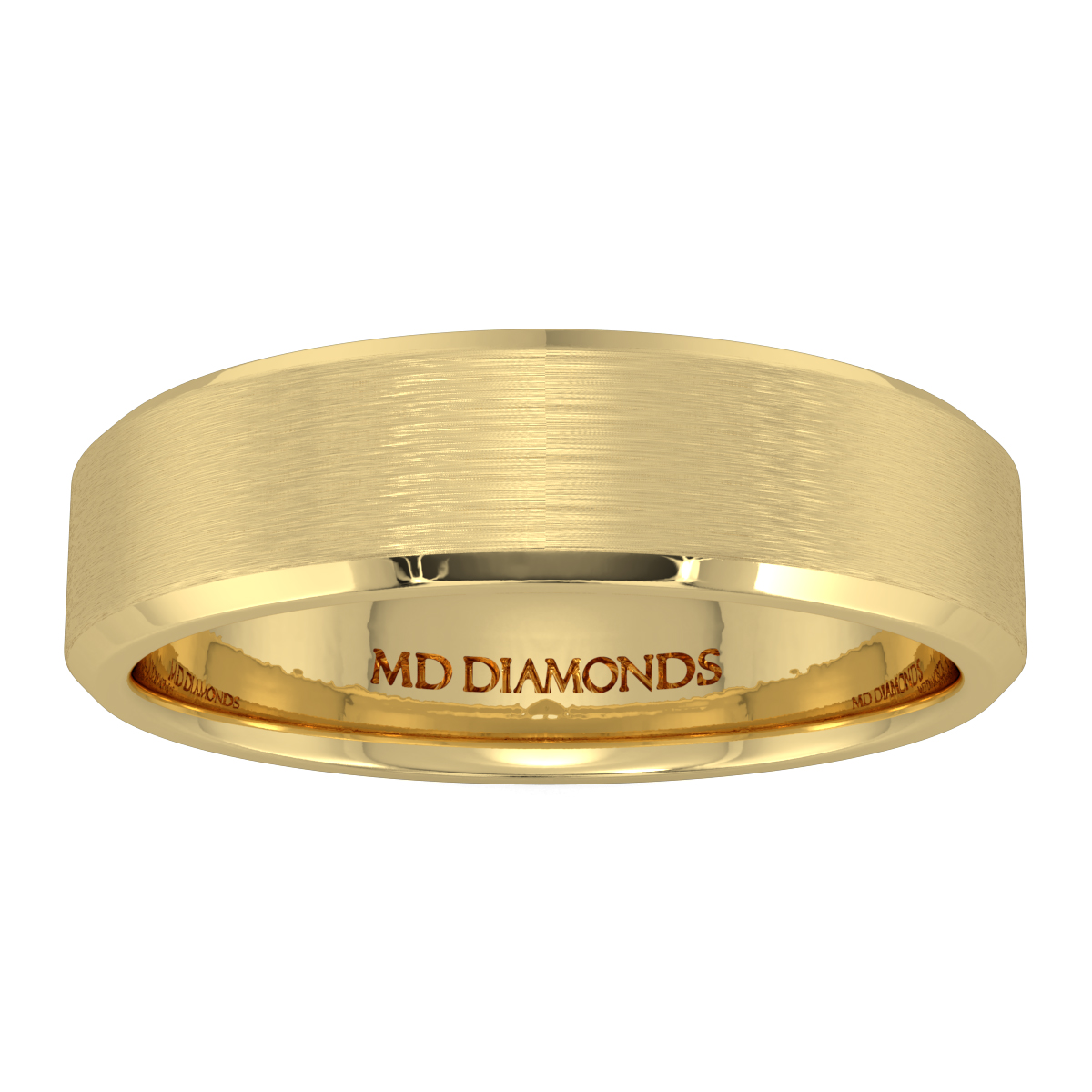 Men's Beveled Edges, Centre Brushed Wedding Band