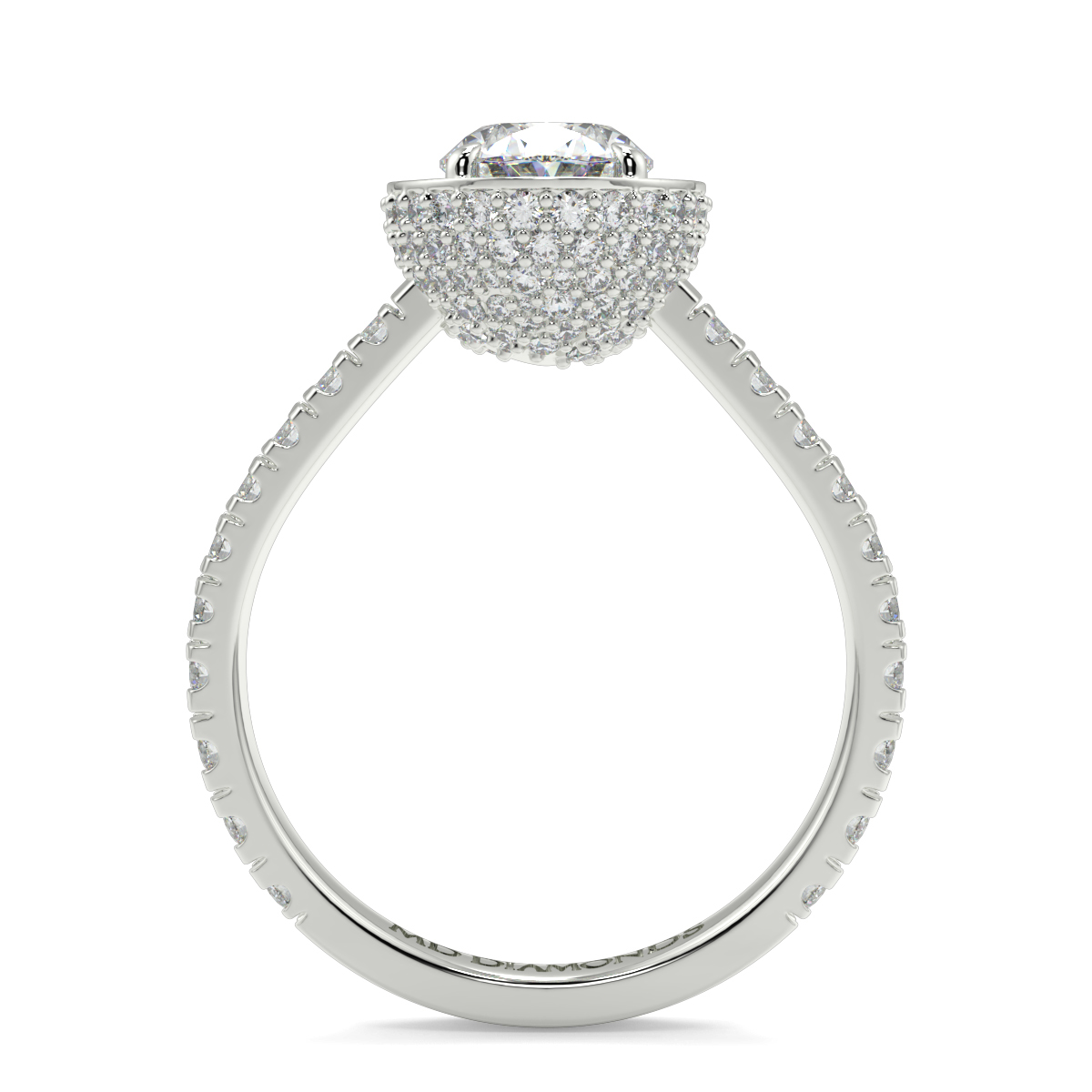 Oval Dome Diamond Ring