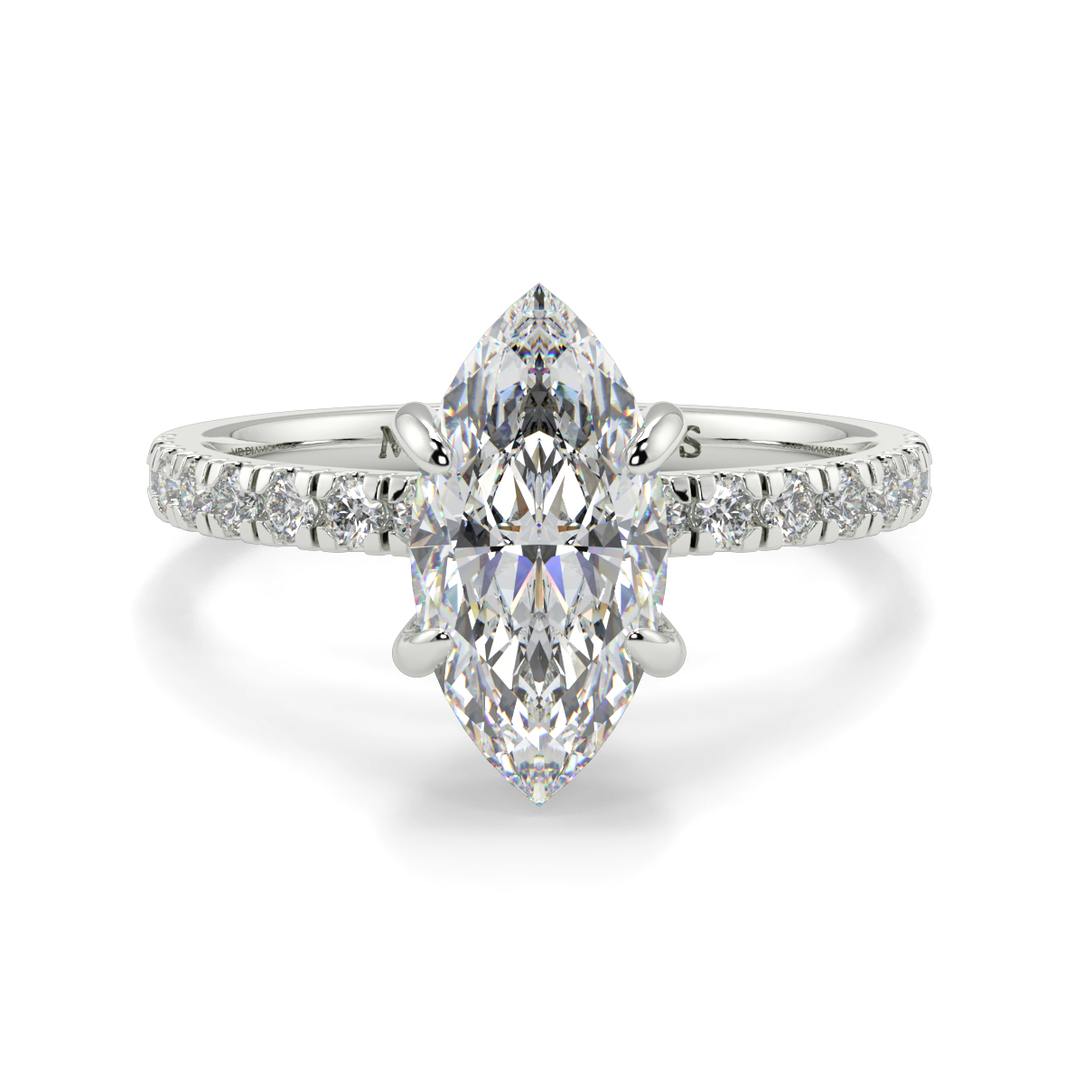 Marquise Hidden Halo Diamond Ring