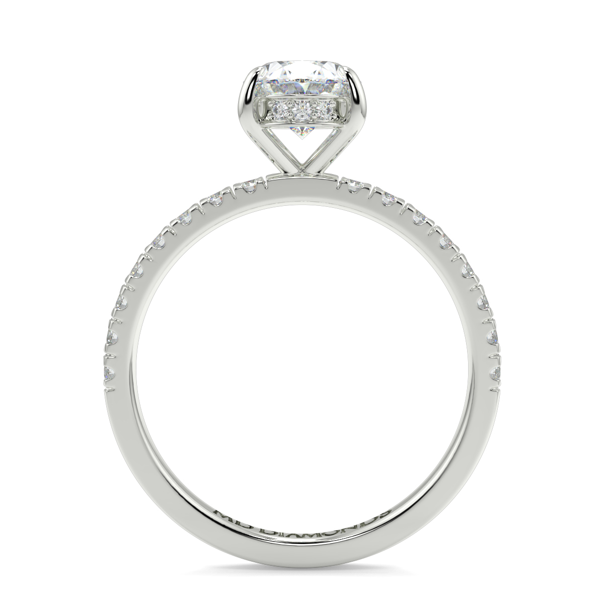Oval Hidden Halo Diamond Ring