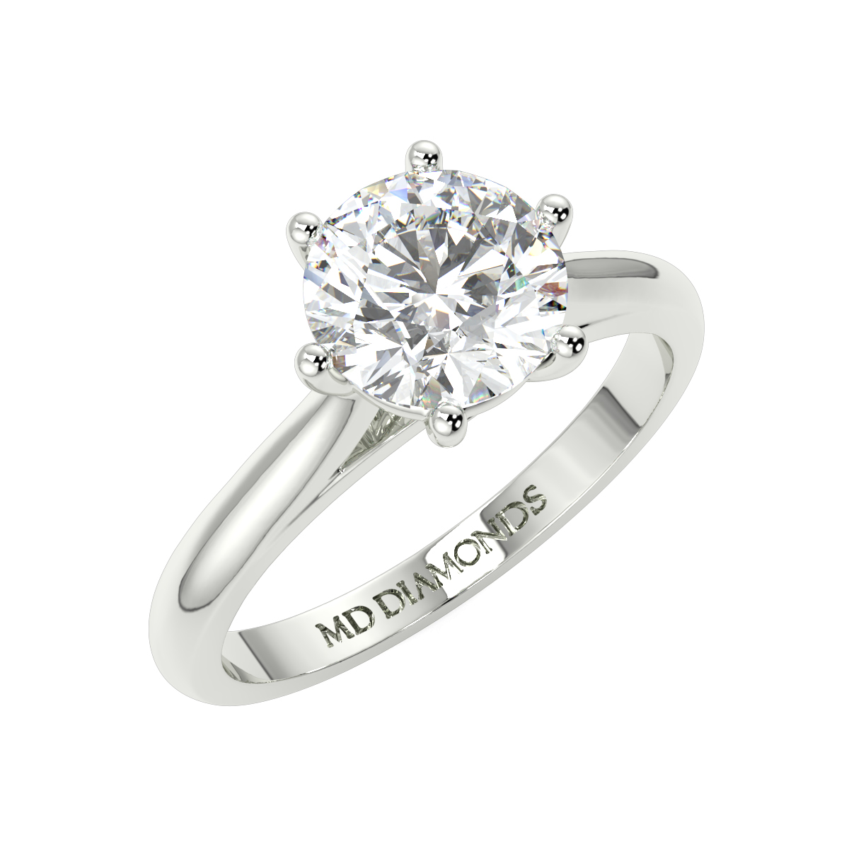 Round 6 Claw Solitaire Ring