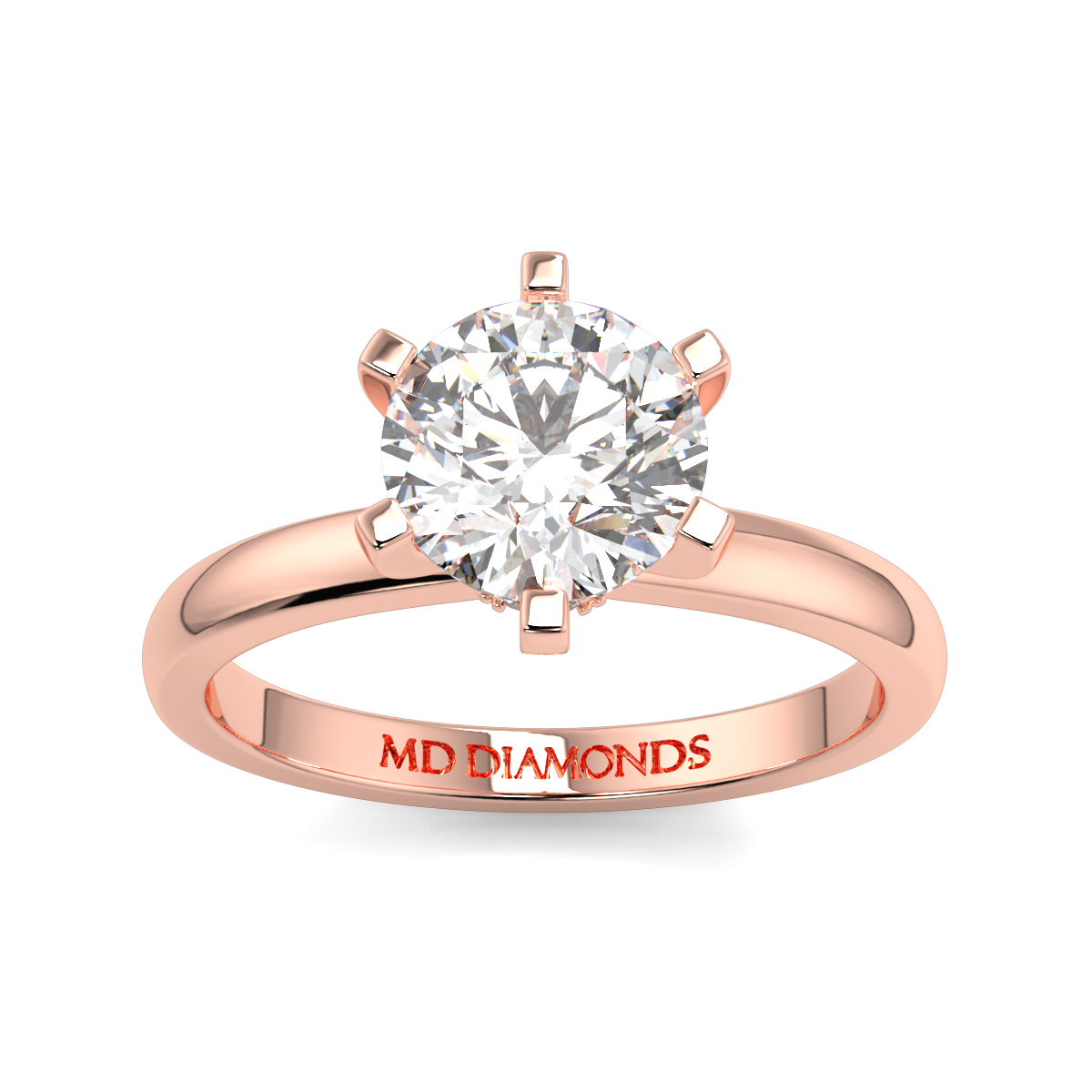 Round 6 Claw Ribbon Solitaire Ring