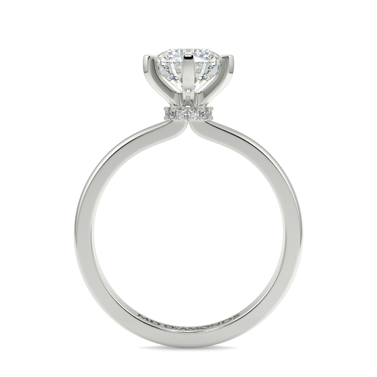 Round 6 Claw Ribbon Solitaire Ring