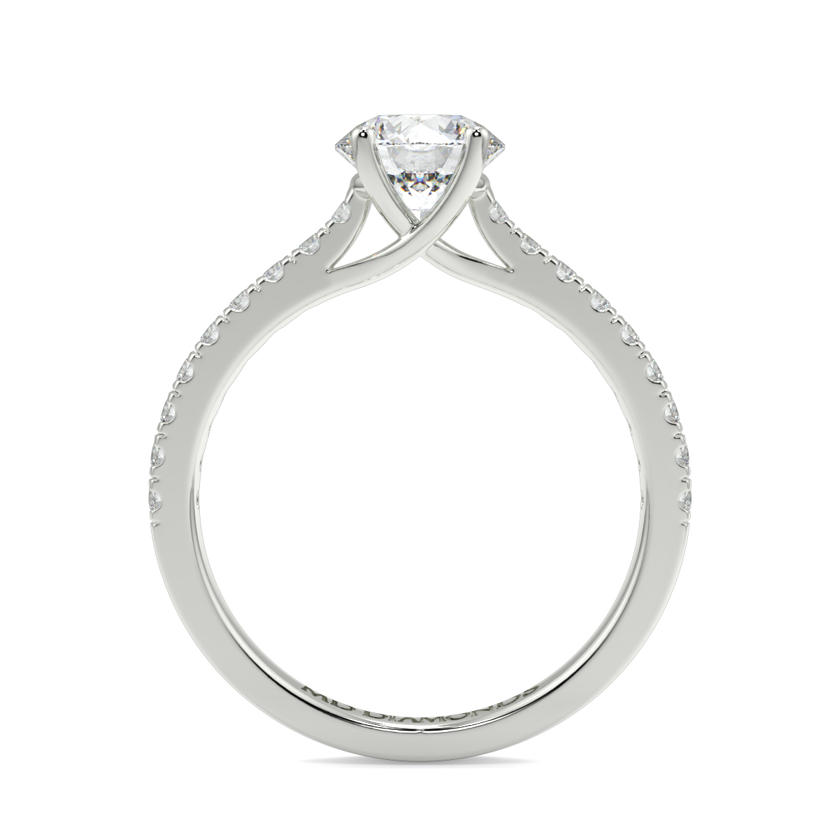 Round Crossver Microset Diamond Ring