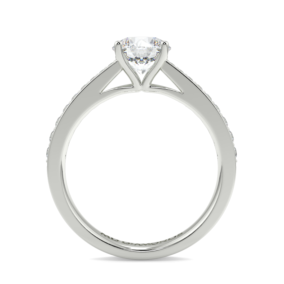 Round Pave Set Diamond Ring