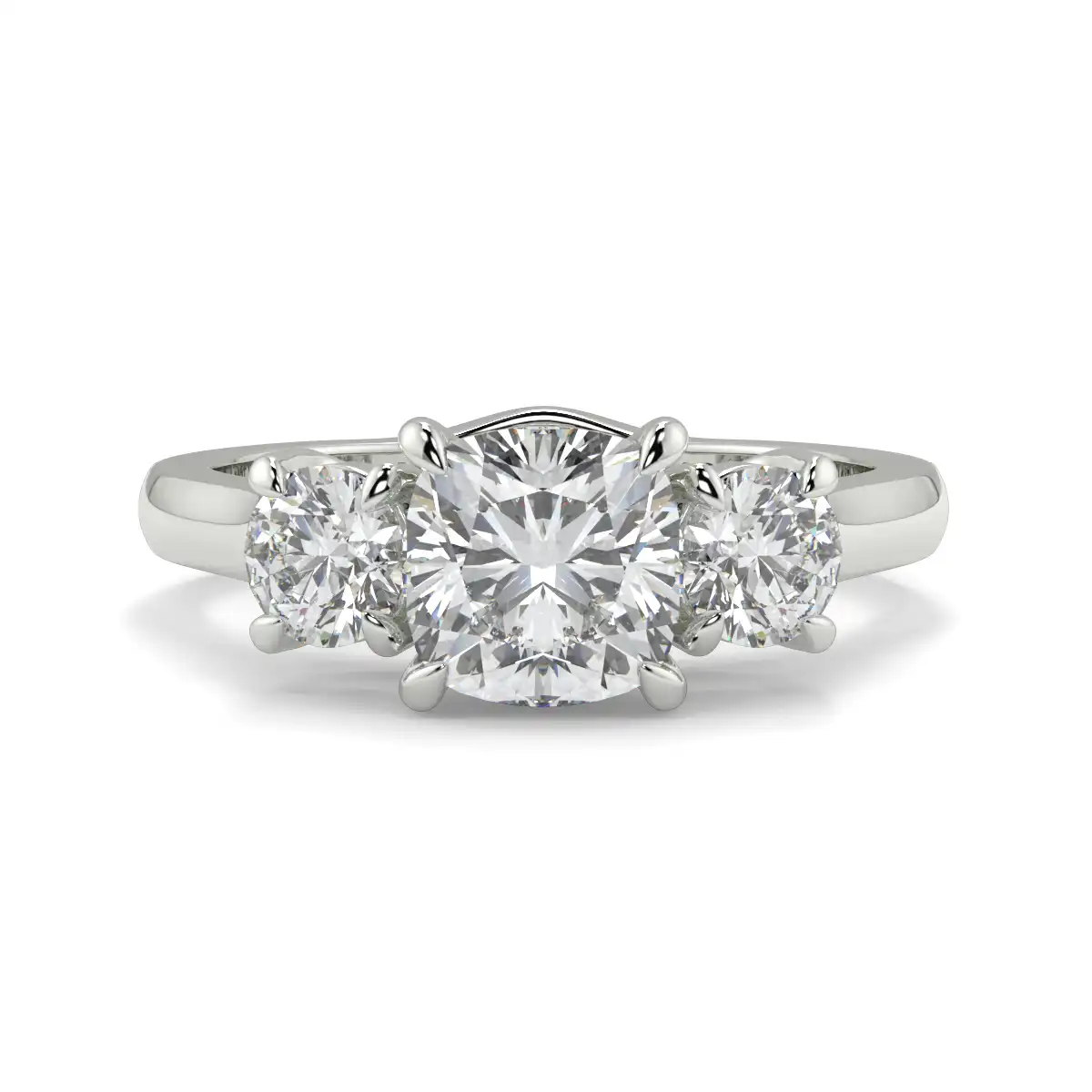 Cushion With Round Trilogy Ring