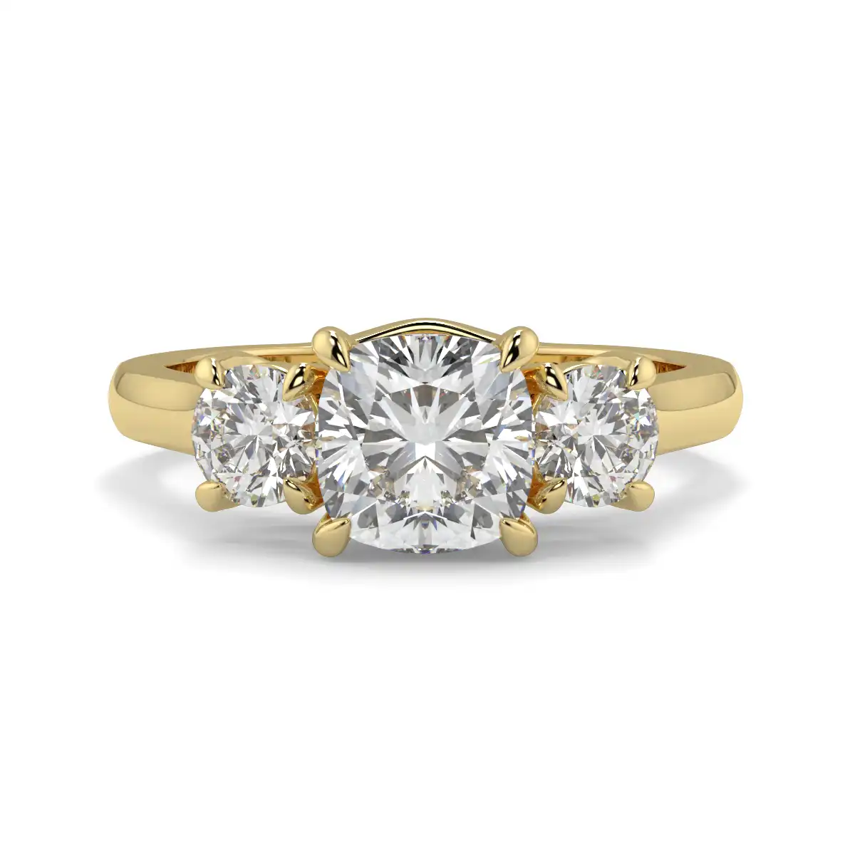 Cushion With Round Trilogy Ring