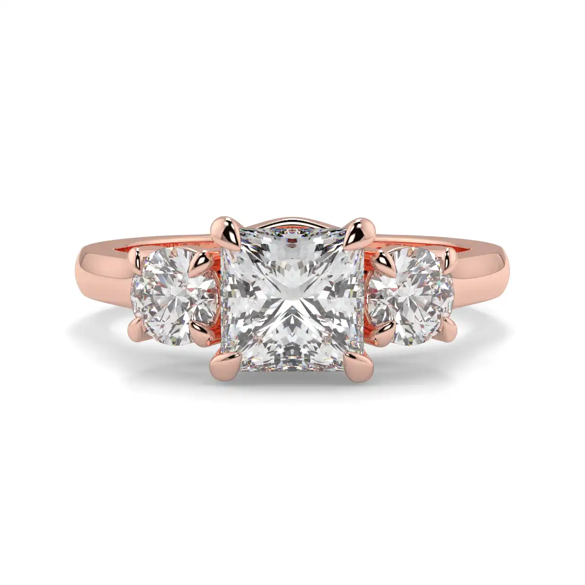 Princess With Round Trilogy Ring