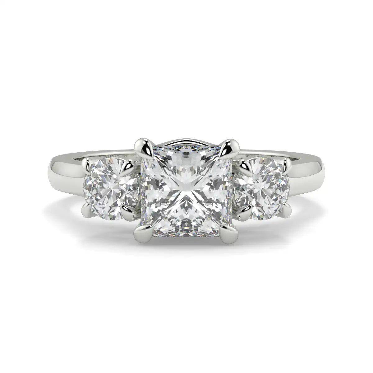 Princess With Round Trilogy Ring