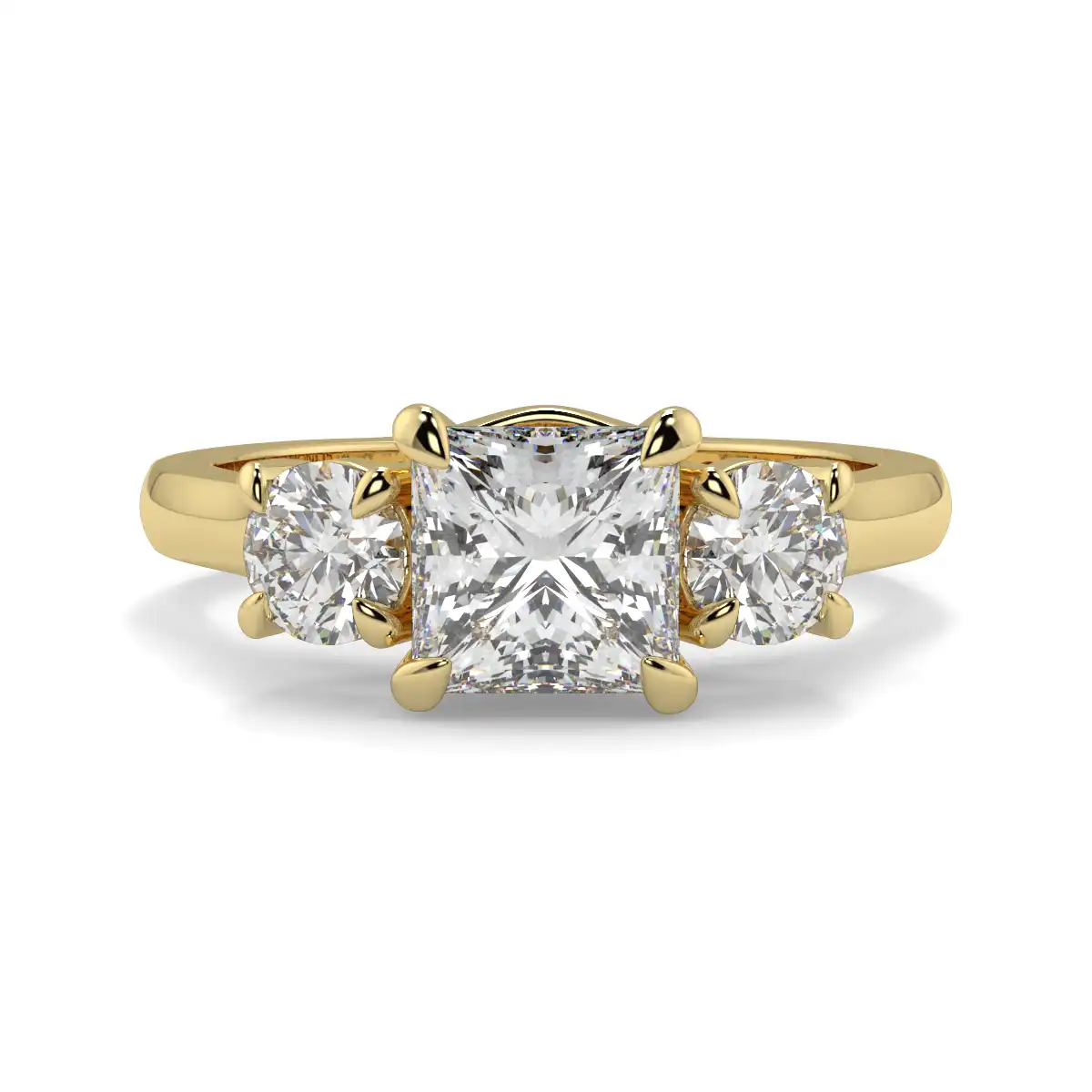 Princess With Round Trilogy Ring